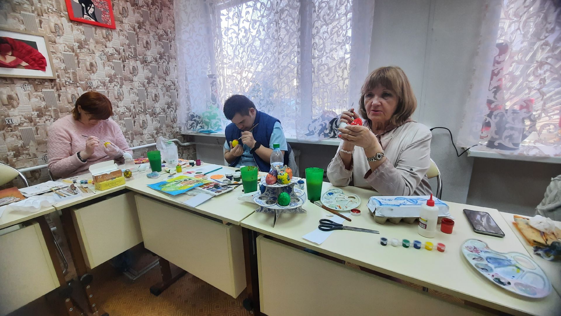 Пасхальная роспись, Наро-Фоминск, активное долголетие, яйца, живопись, долголеты, хохлома, гжель, палех