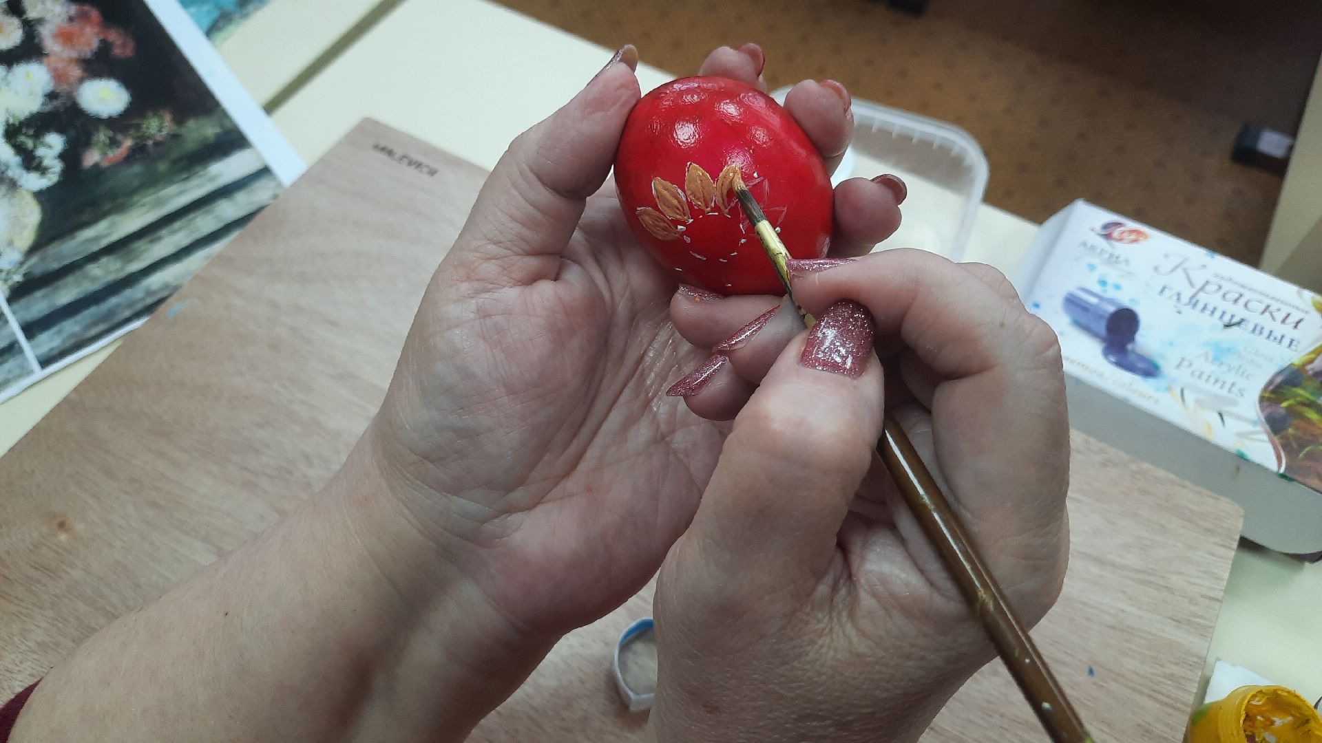 Пасхальная роспись, Наро-Фоминск, активное долголетие, яйца, живопись, долголеты, хохлома, гжель, палех