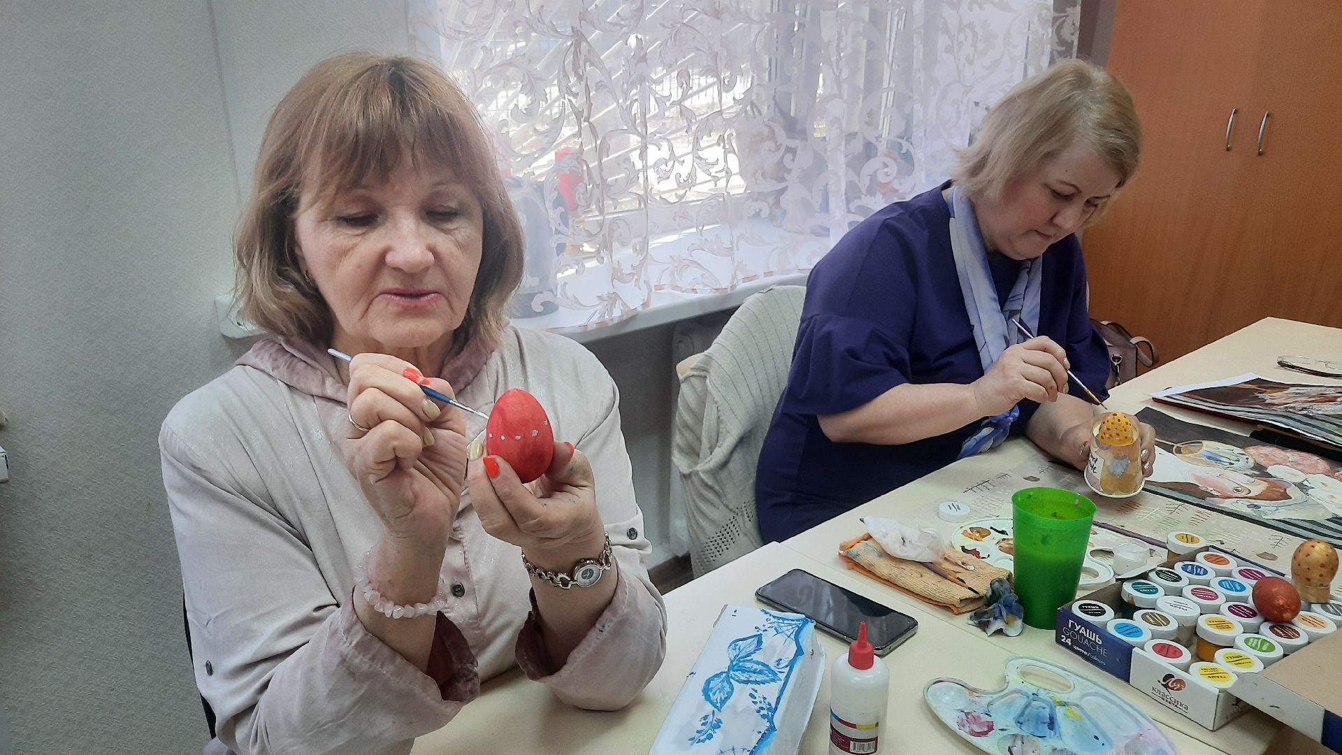 Пасхальная роспись, Наро-Фоминск, активное долголетие, яйца, живопись, долголеты, хохлома, гжель, палех