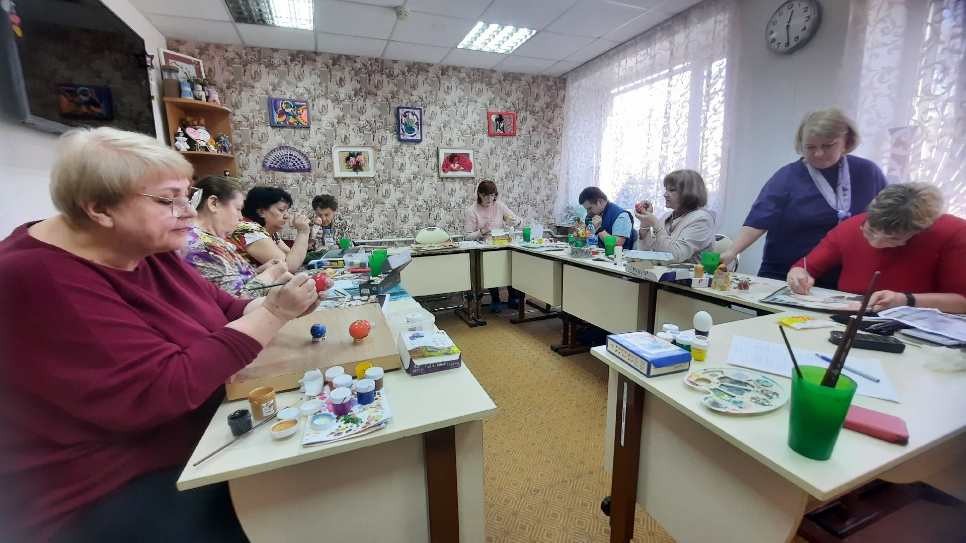 Пасхальная роспись, Наро-Фоминск, активное долголетие, яйца, живопись, долголеты, хохлома, гжель, палех