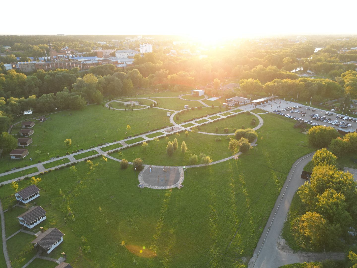 видео с коптера, парк, серпухов,
