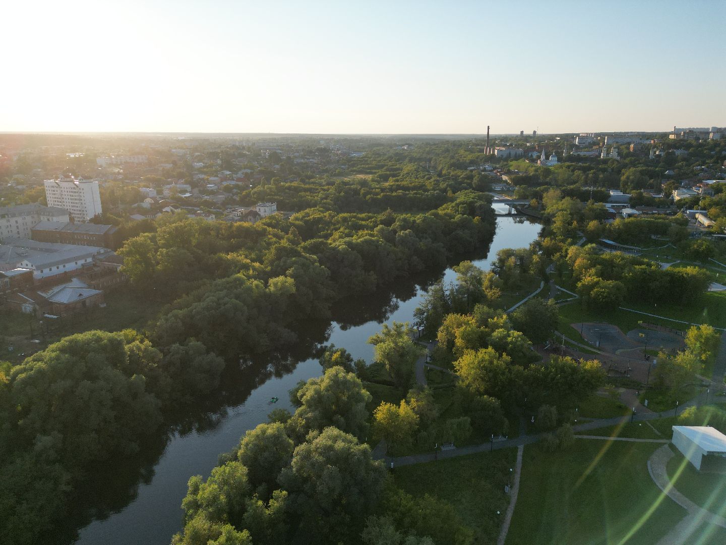 видео с коптера, парк, серпухов,