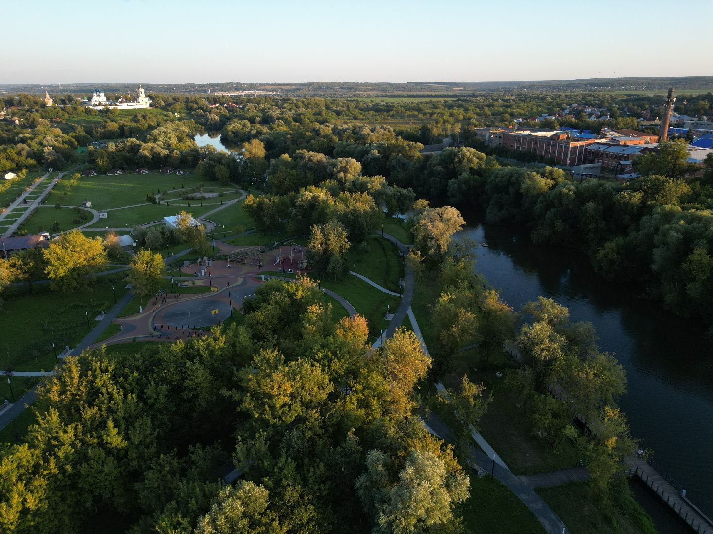 видео с коптера, парк, серпухов,
