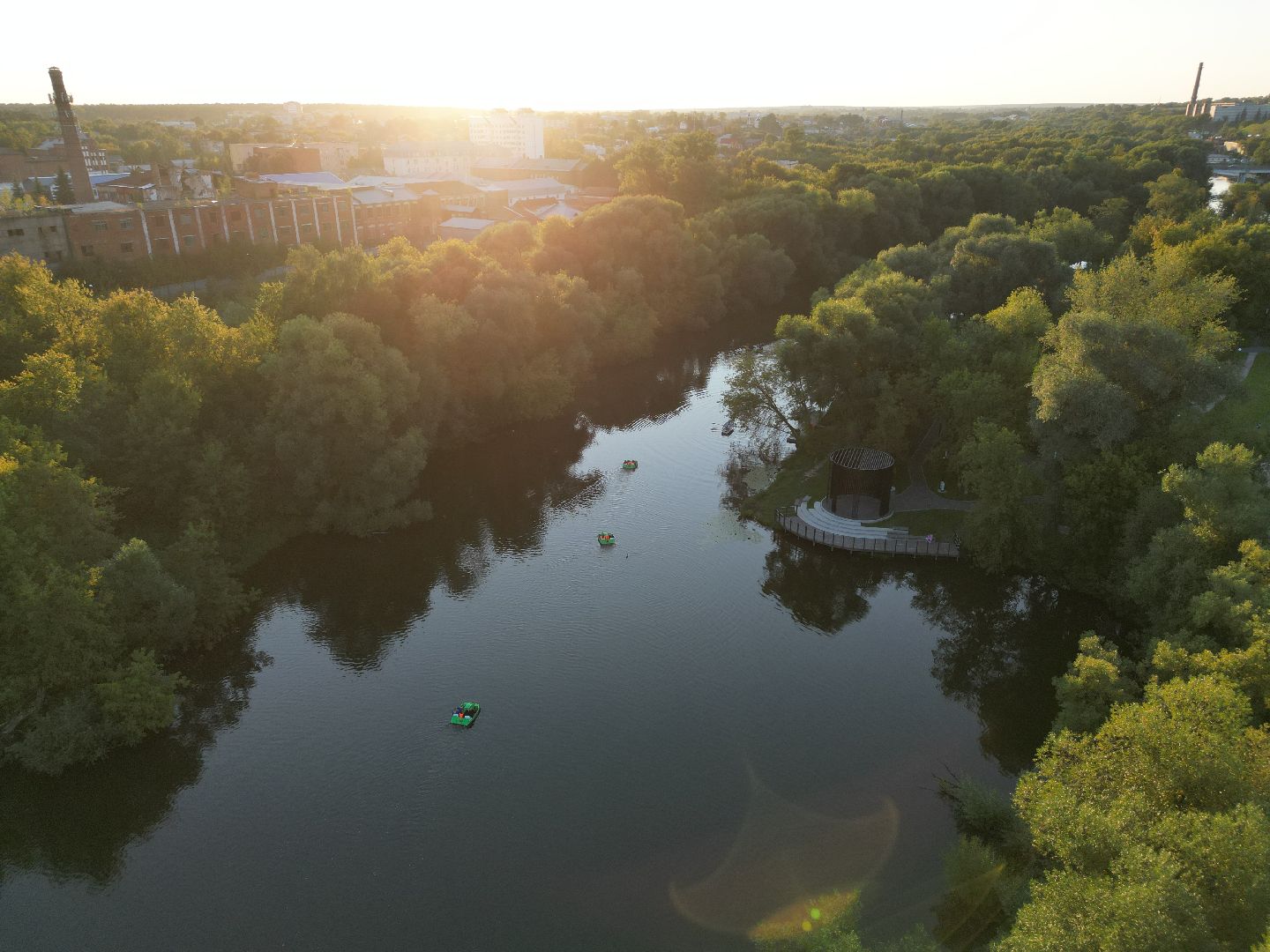 видео с коптера, парк, серпухов,