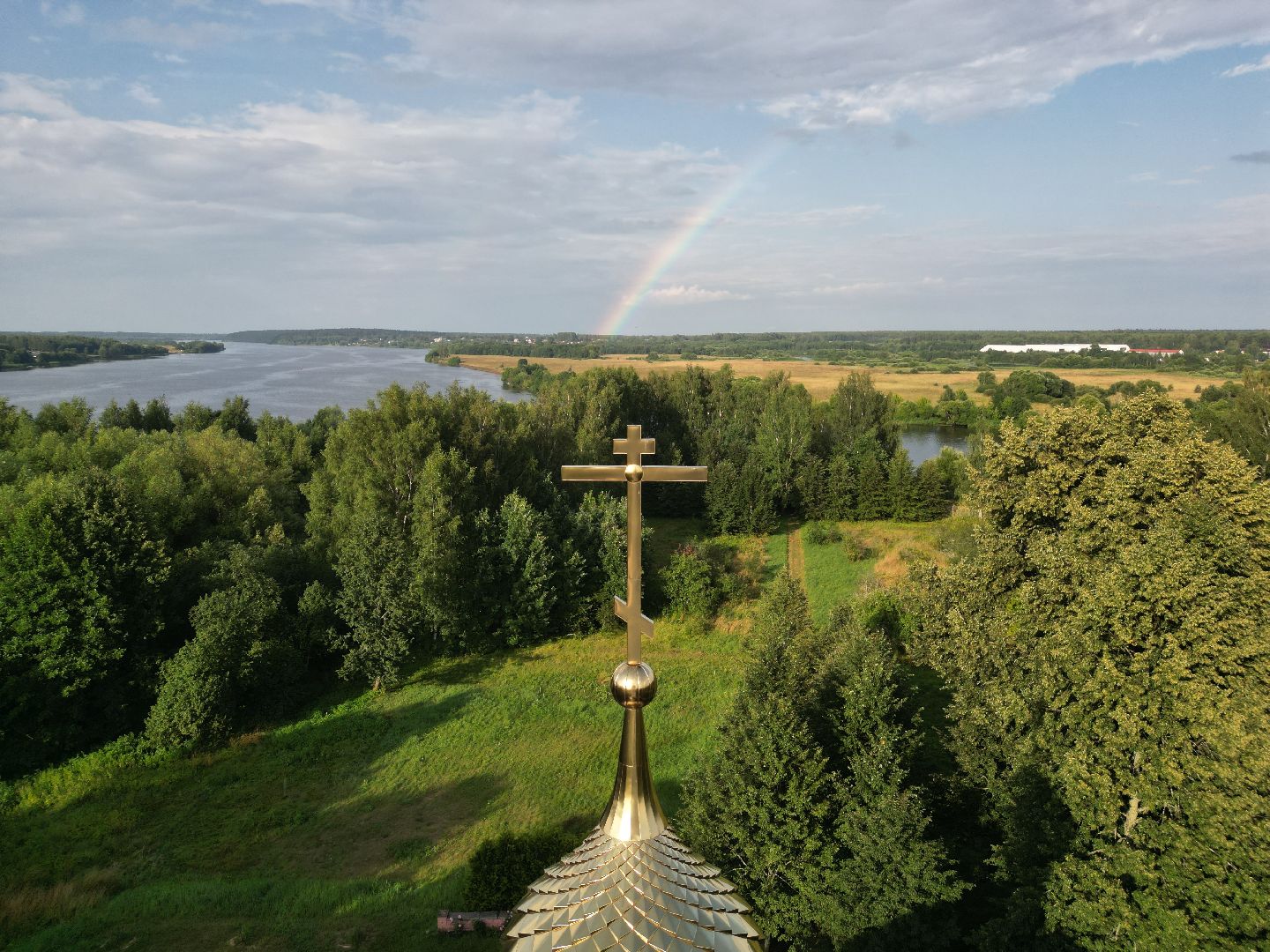 видео с коптера, церковь, дубна,