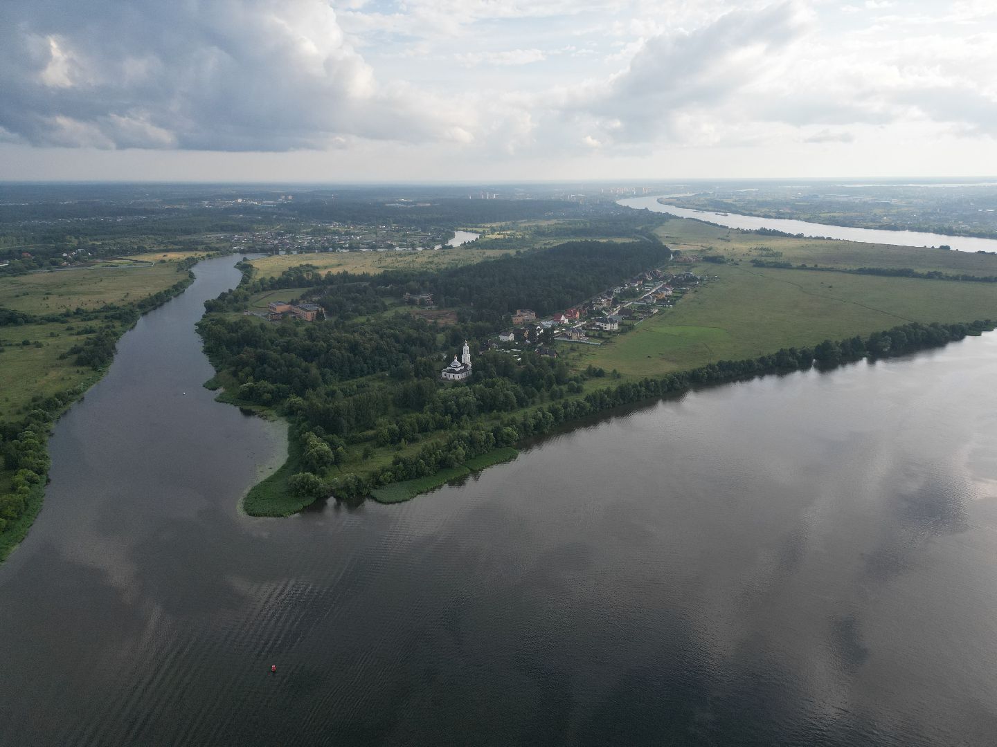 видео с коптера, церковь, дубна,