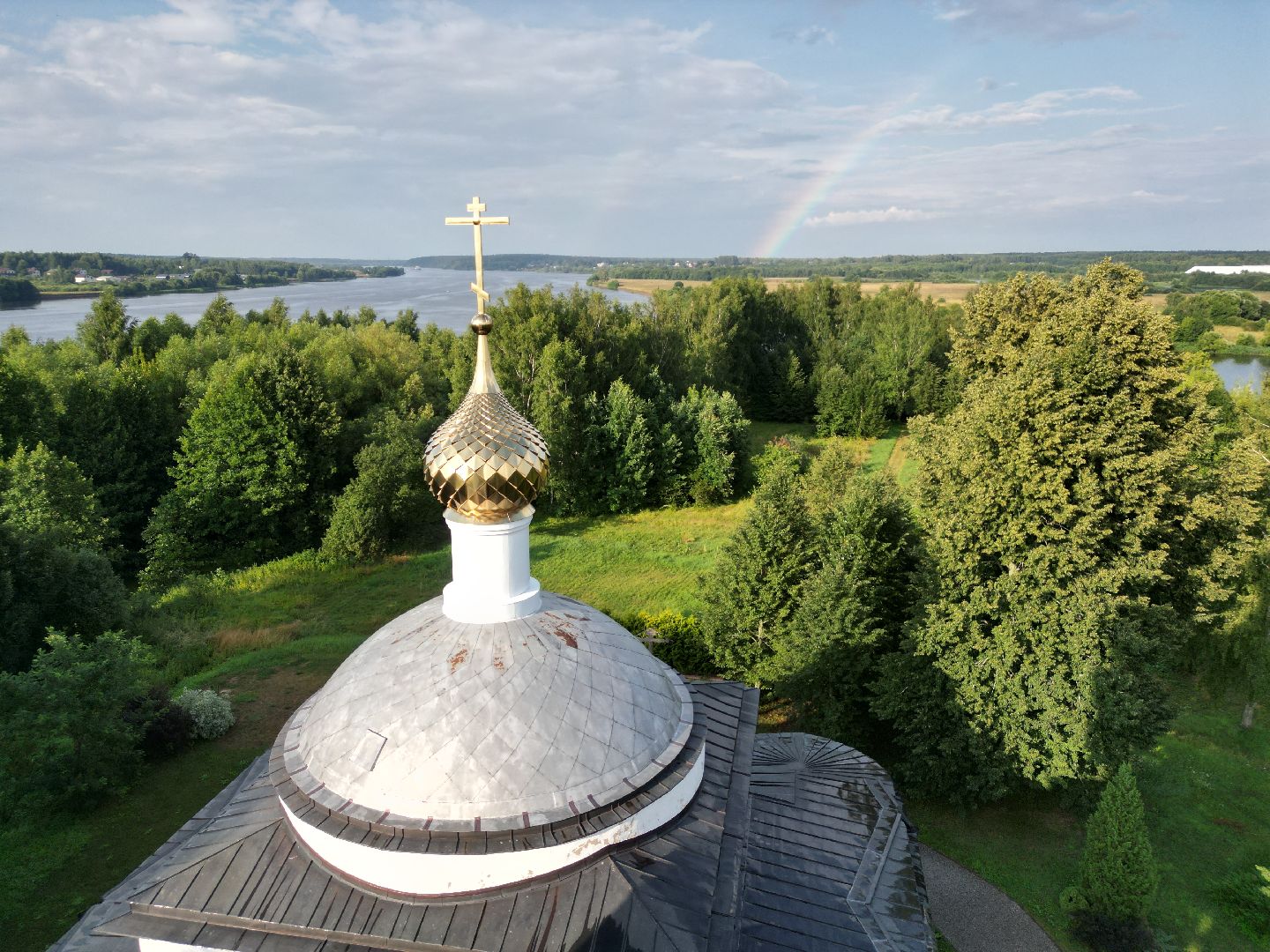 видео с коптера, церковь, дубна,