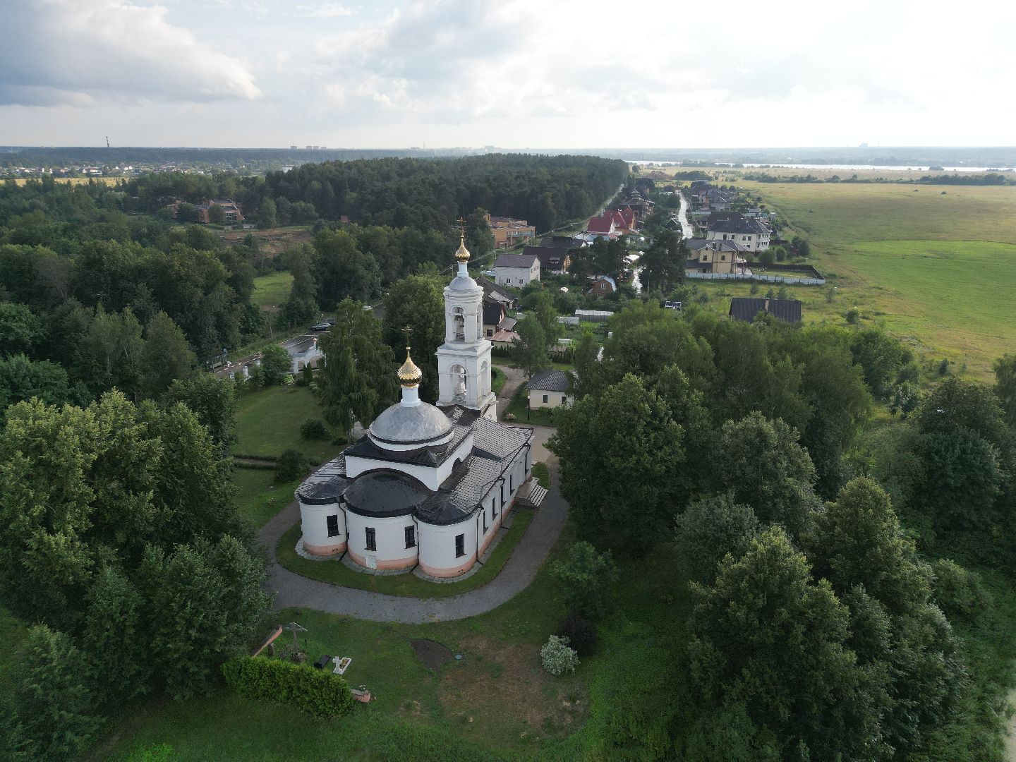 видео с коптера, церковь, дубна,