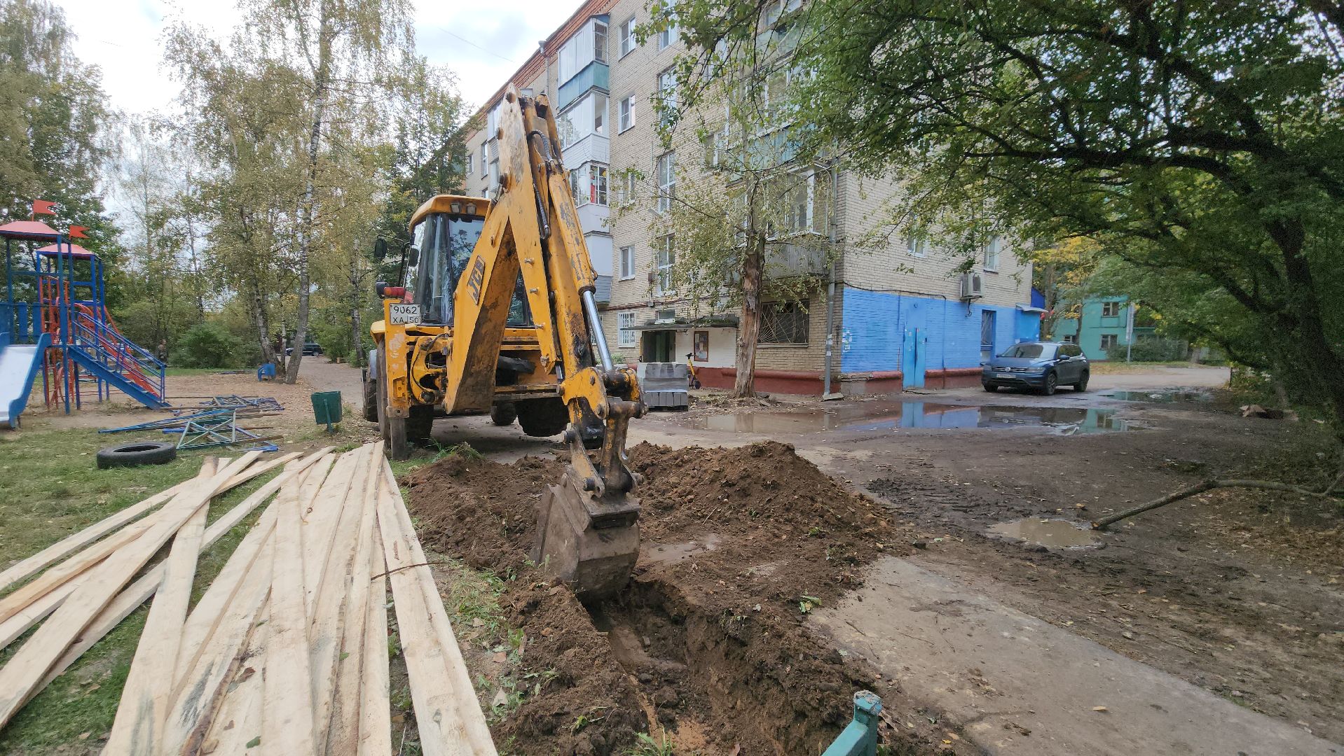 благоустройство дворов, бордюрный камень, Лобня,