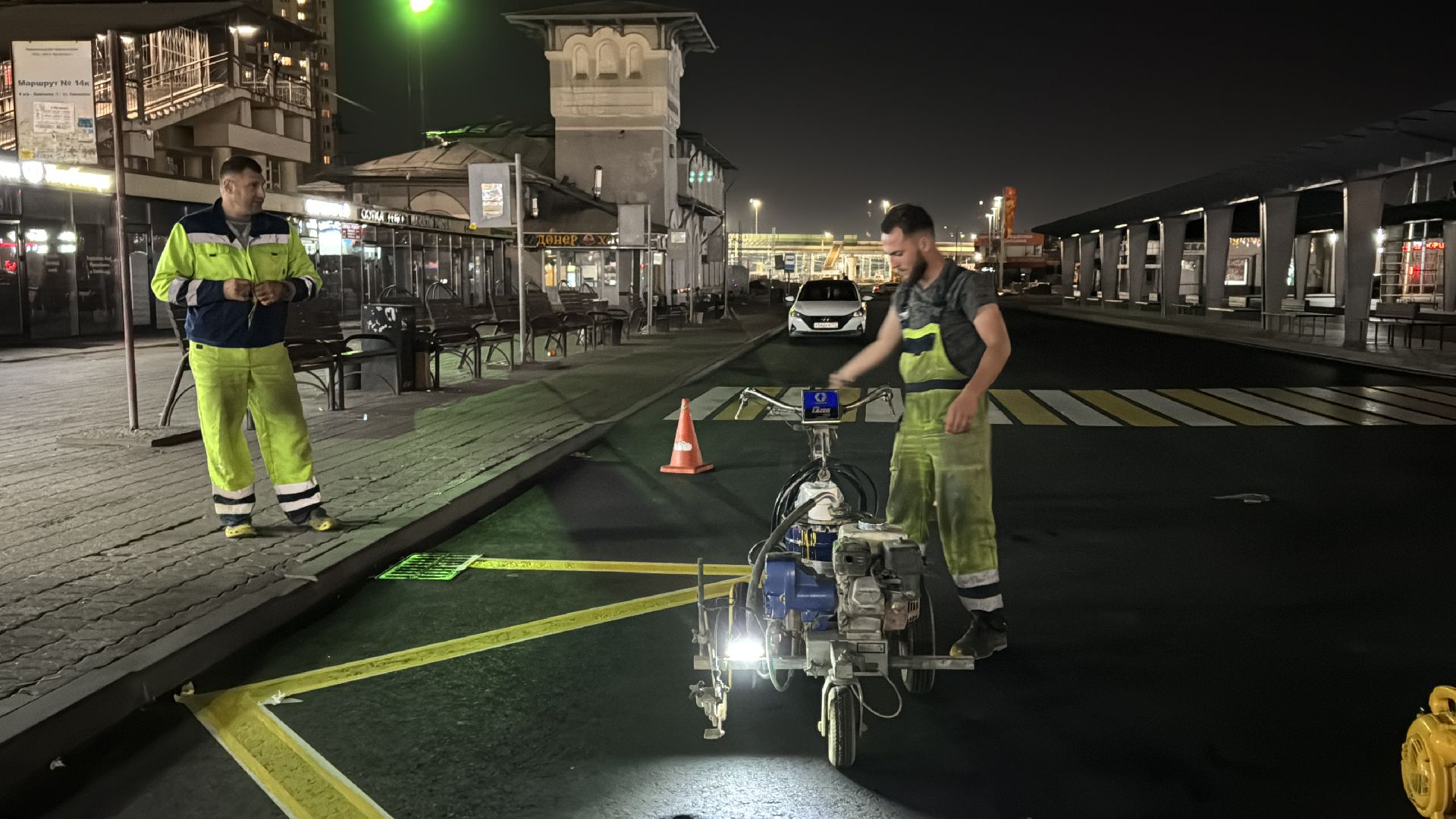 Дорожная разметка, Дороги подмосковья, Привокзальная площадь Одинцова,