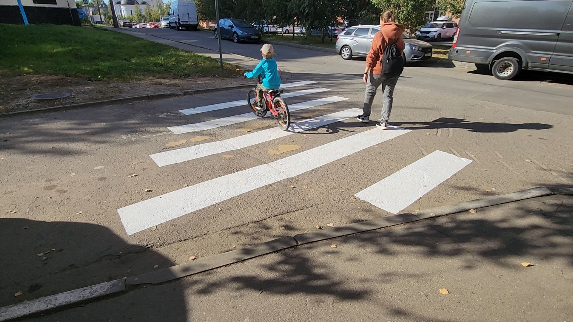 одинцово, лесной городок, благоустройство, разметка, парковка, пешеходный переход,