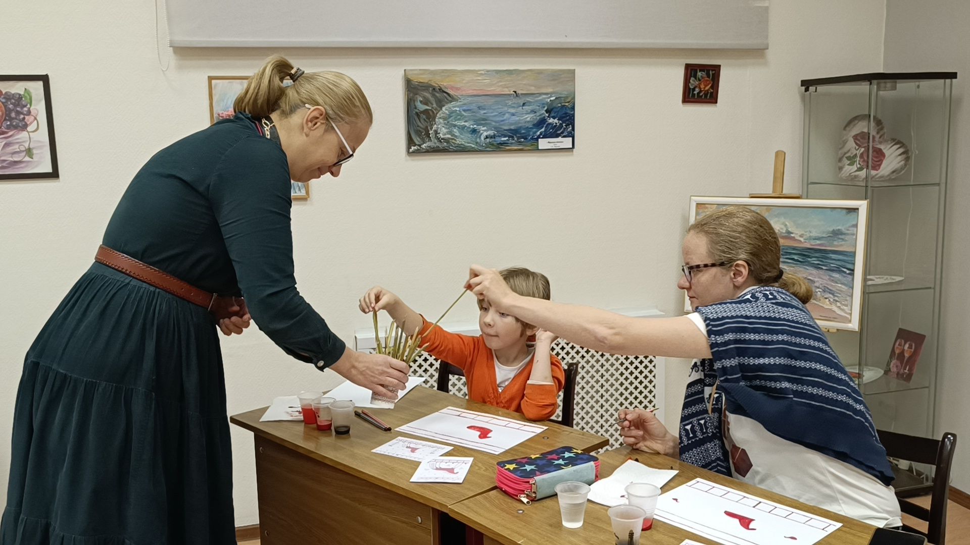 мастер класс, лобня, мезенская роспись,