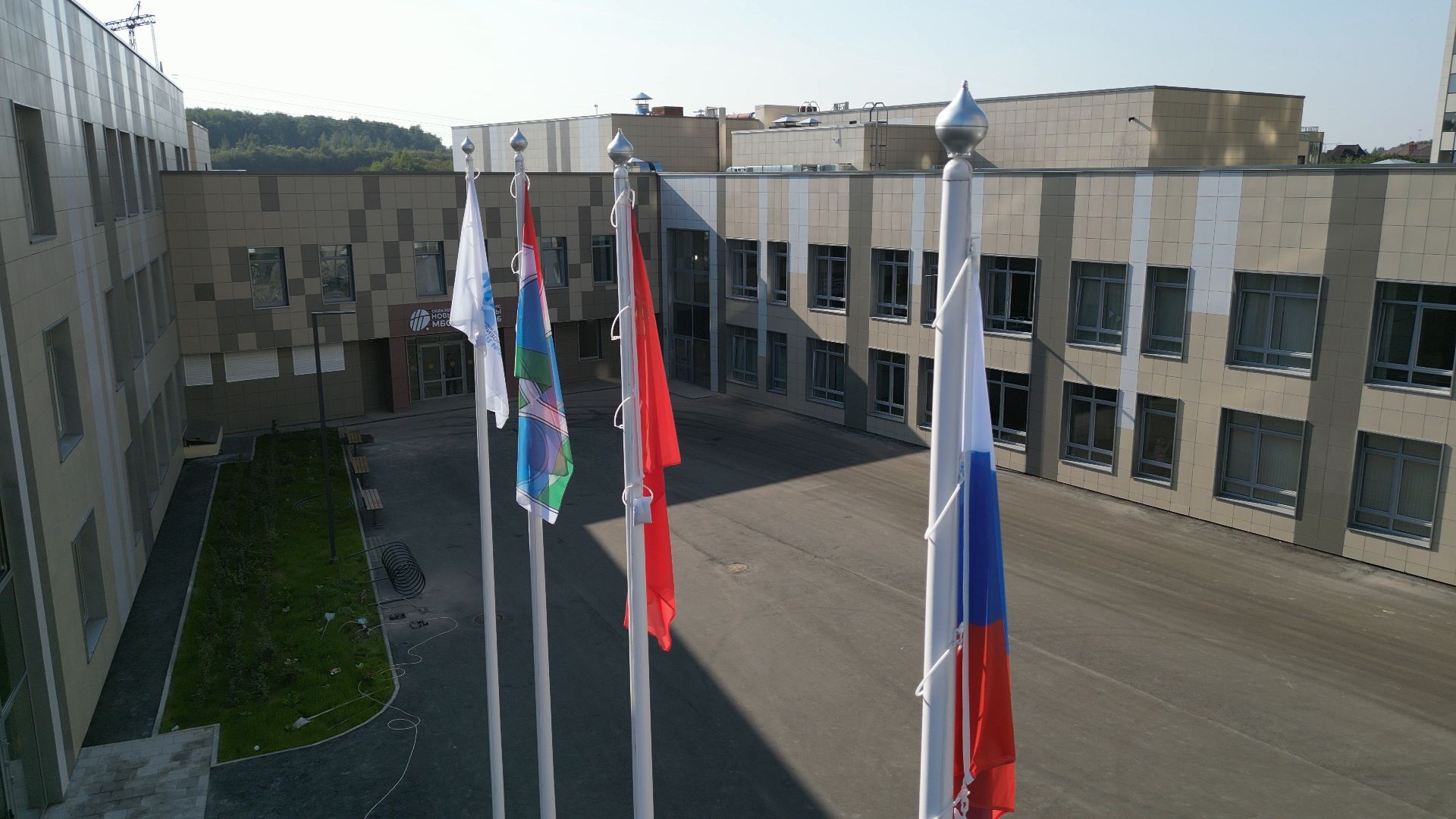 видео с коптера, мытищи, школа, образование, строительство,