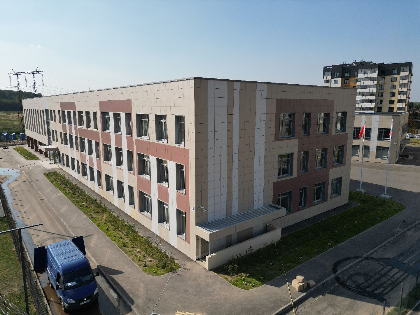 видео с коптера, мытищи, школа, образование, строительство,