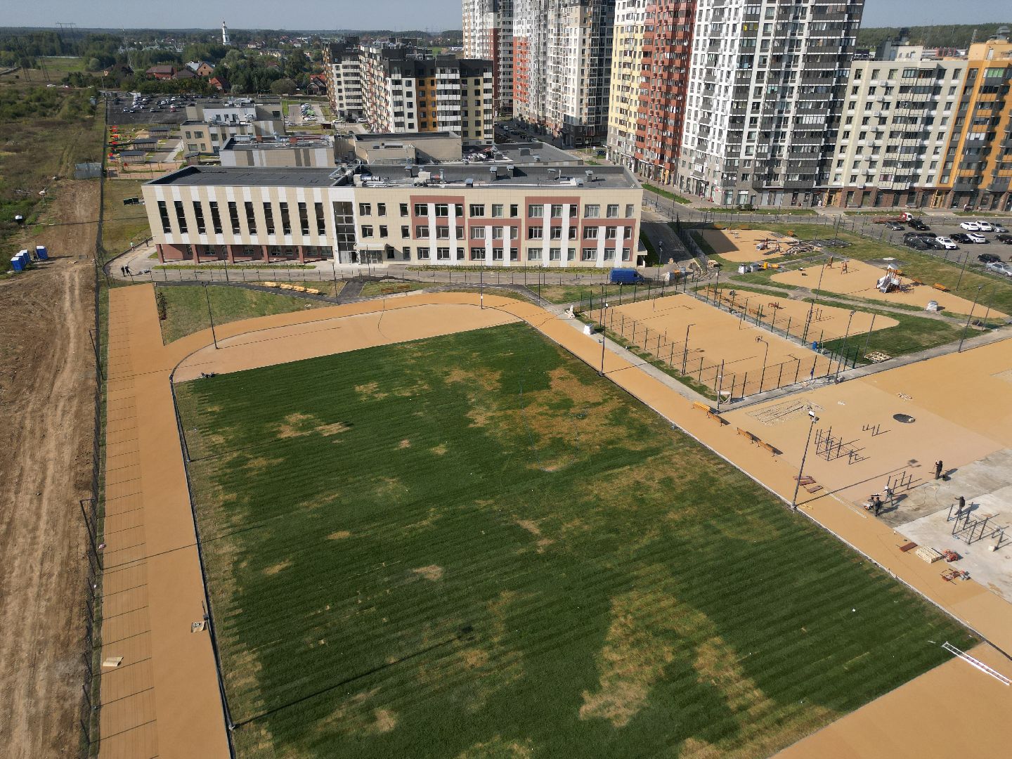 видео с коптера, мытищи, школа, образование, строительство,