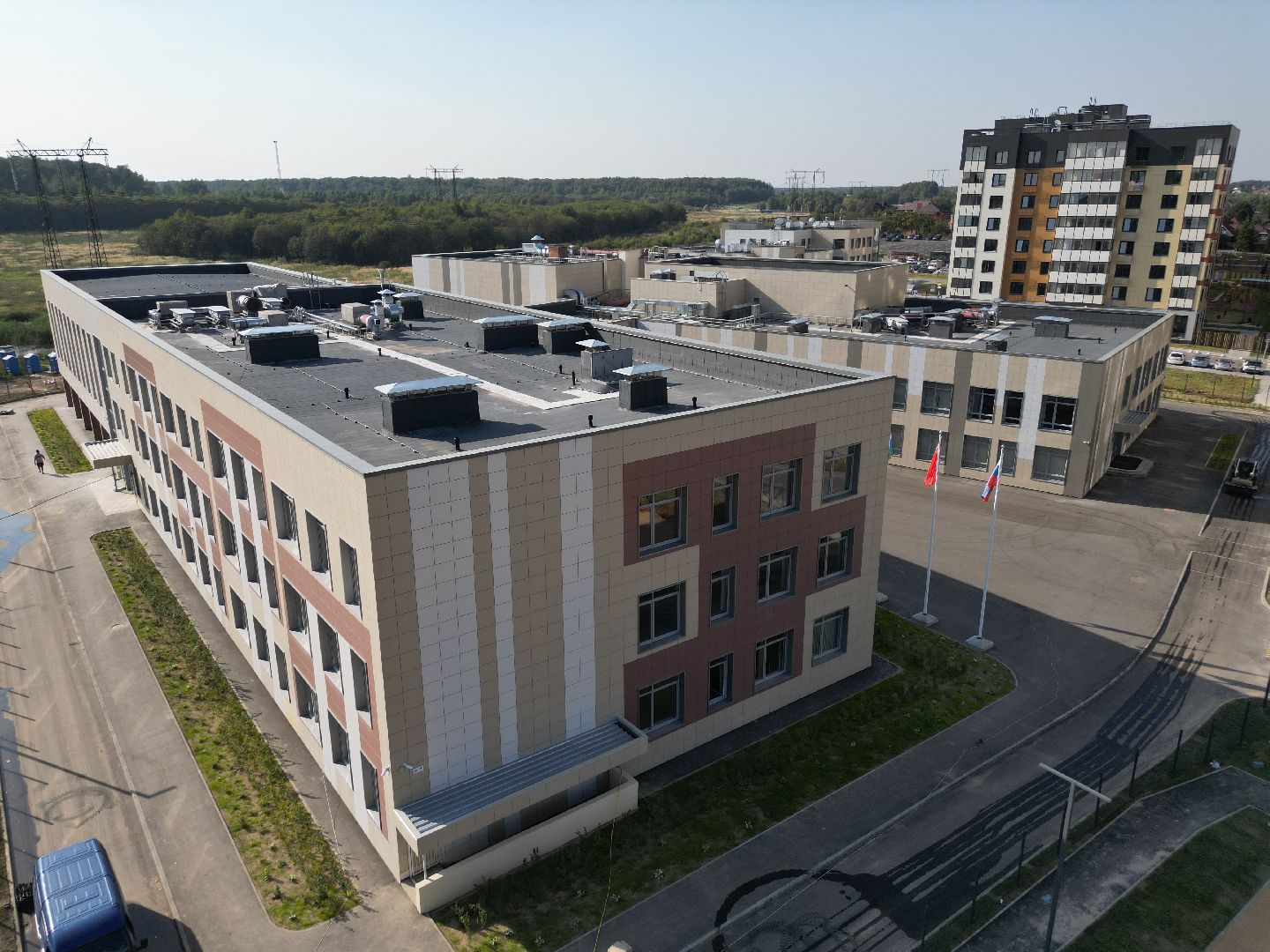 видео с коптера, мытищи, школа, образование, строительство,