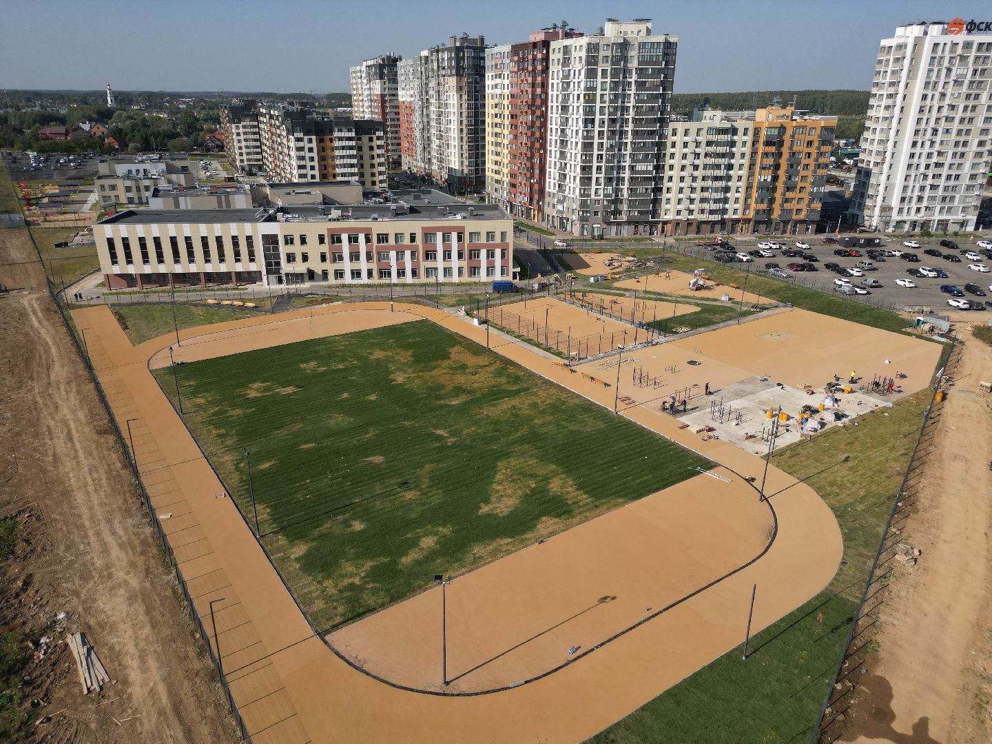 видео с коптера, мытищи, школа, образование, строительство,