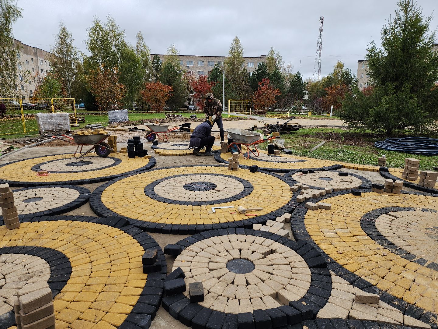 благоустройство, сквер, сквер солнышко, колюбакино, руза, рузский городской округ, московская область, подмосковье,