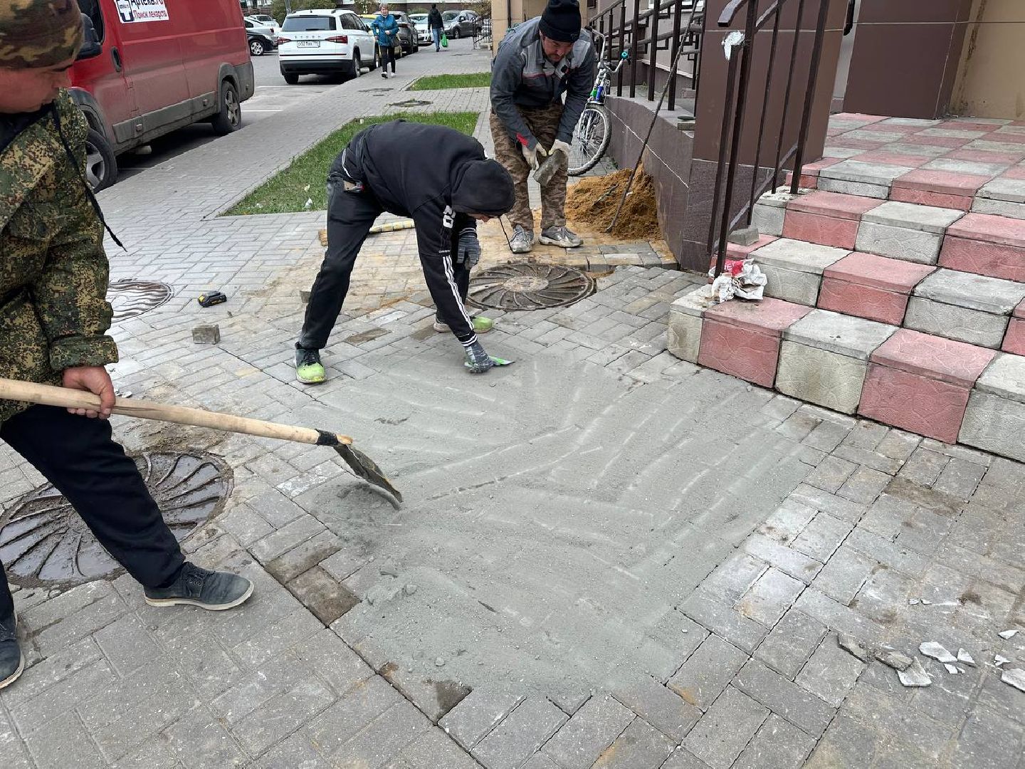 ремонт тротуаров, плитка,