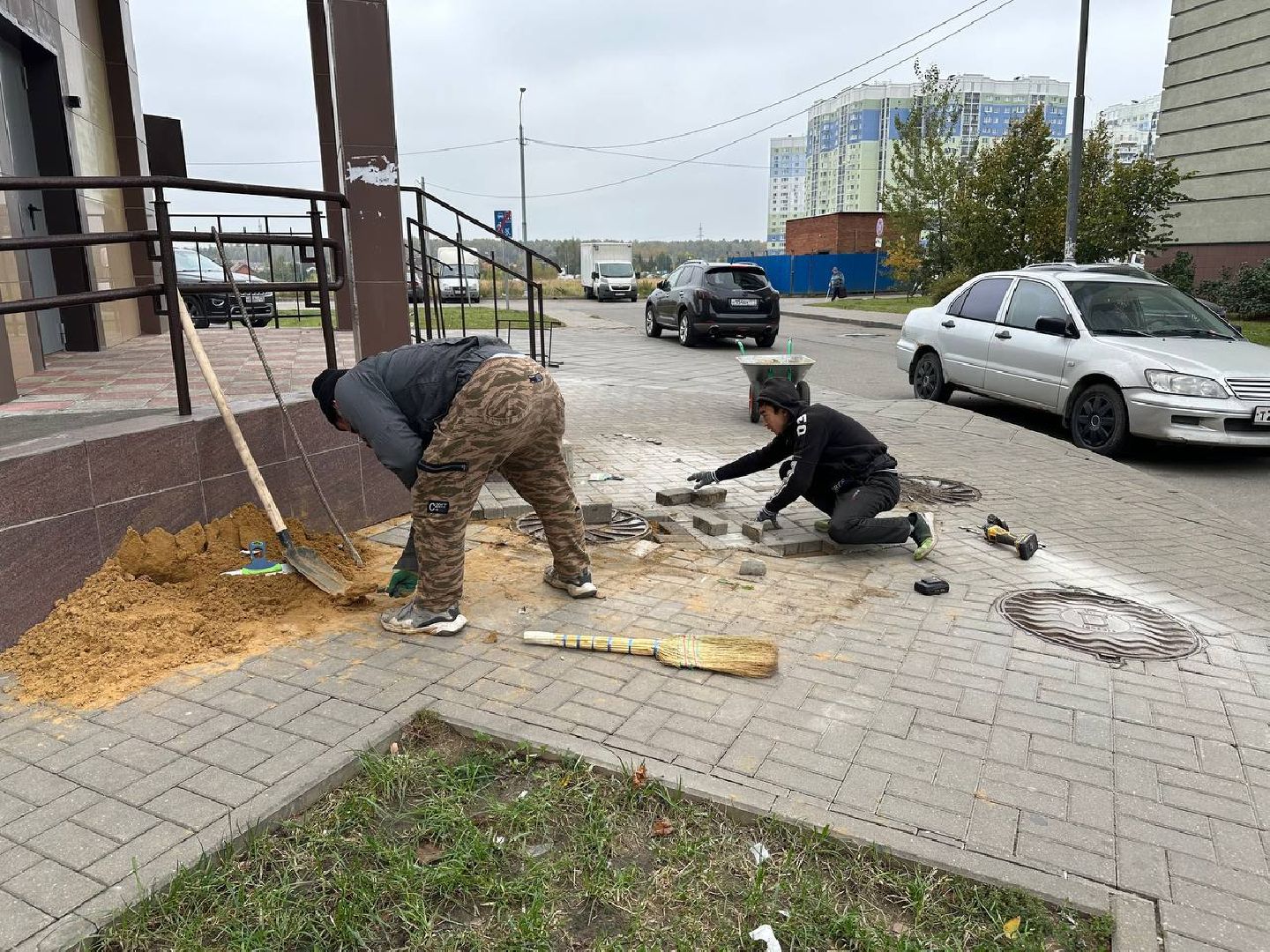 ремонт тротуаров, плитка,