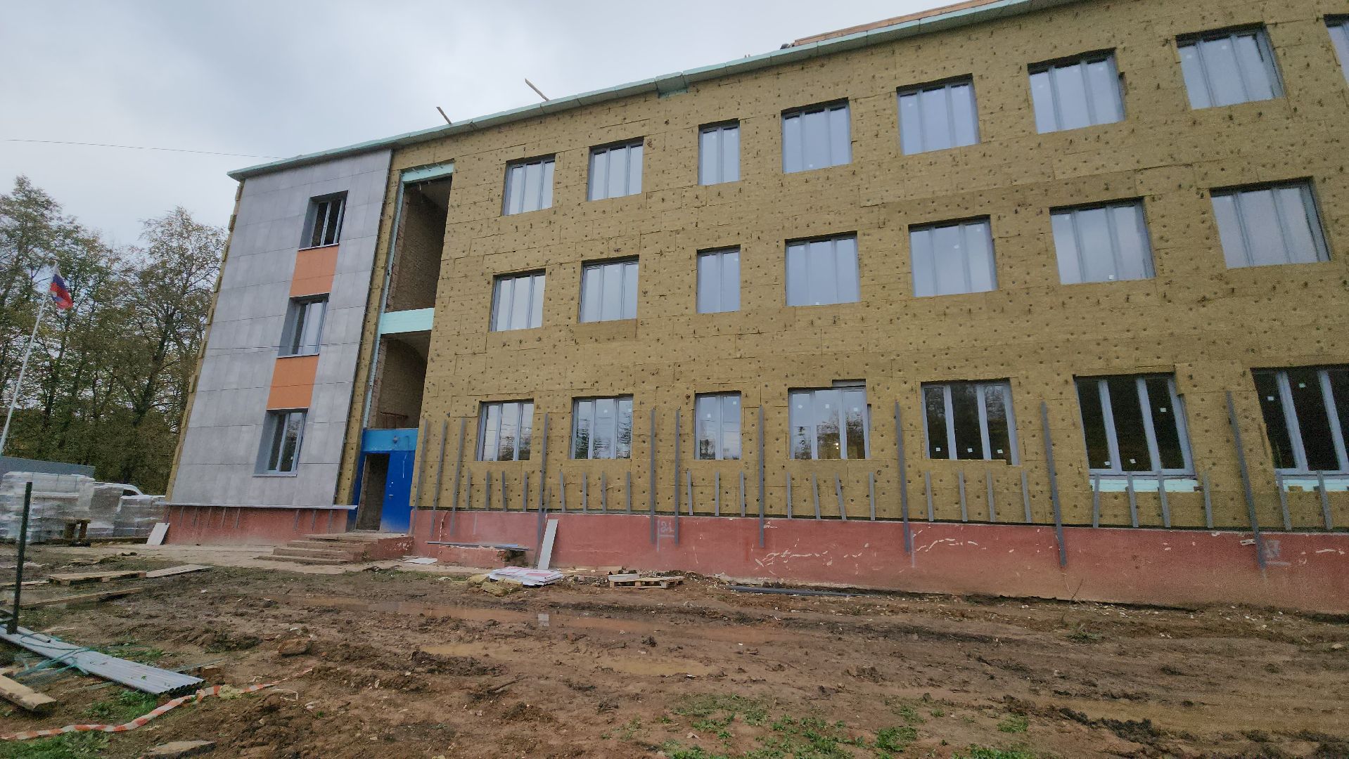 ремонт школы, Лобня, Фасад,