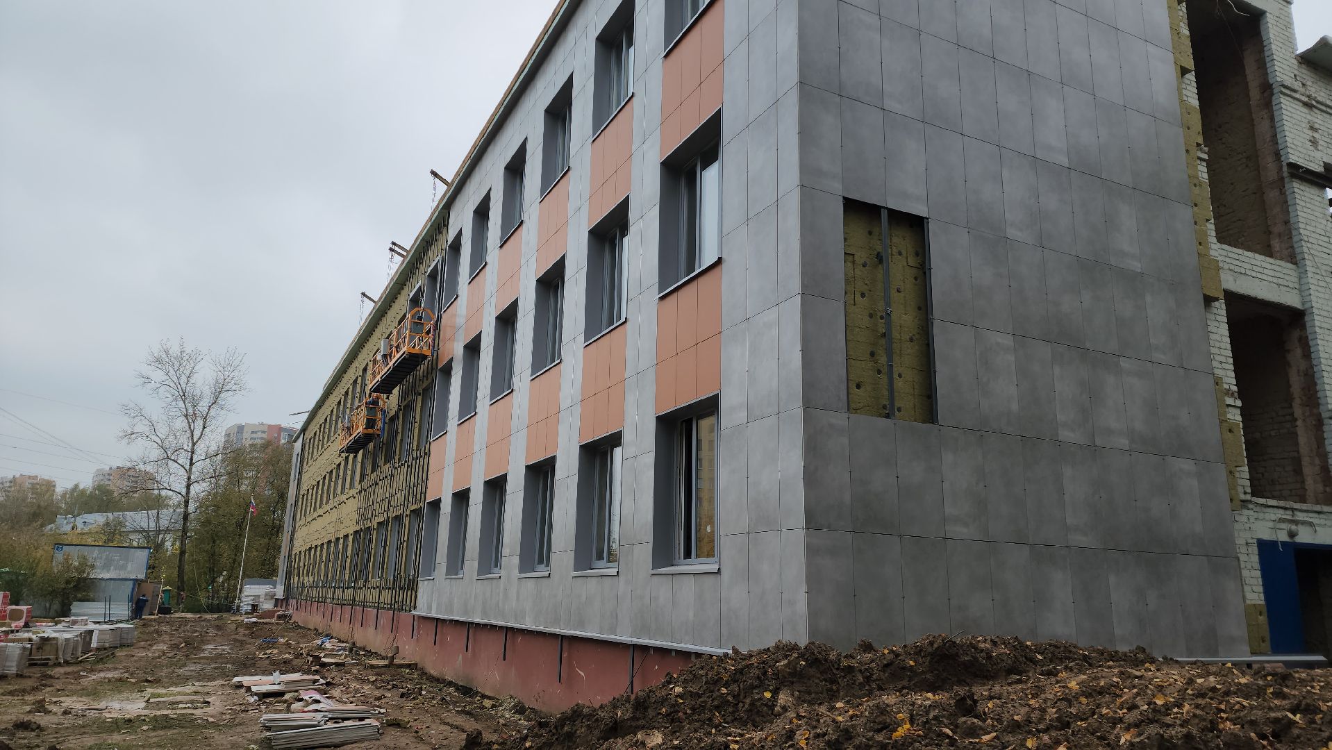 ремонт школы, Лобня, Фасад,