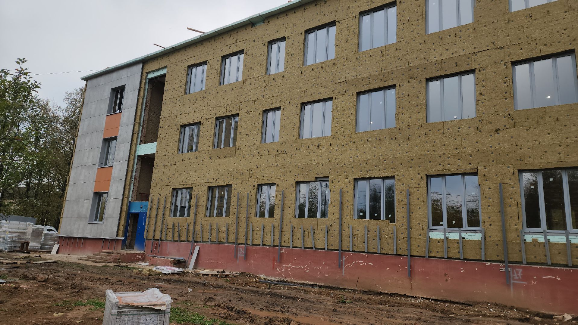 ремонт школы, Лобня, Фасад,