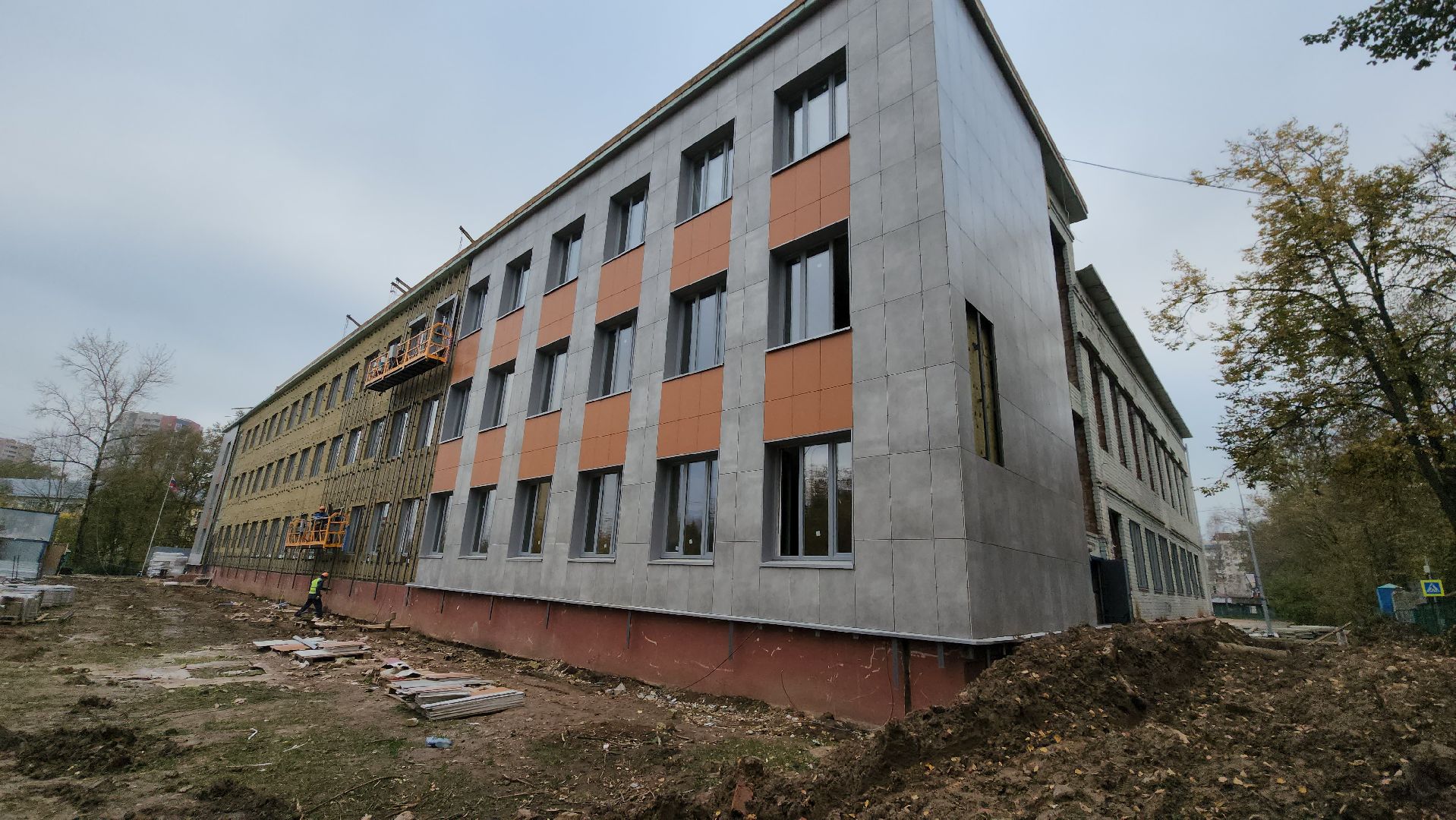 ремонт школы, Лобня, Фасад,