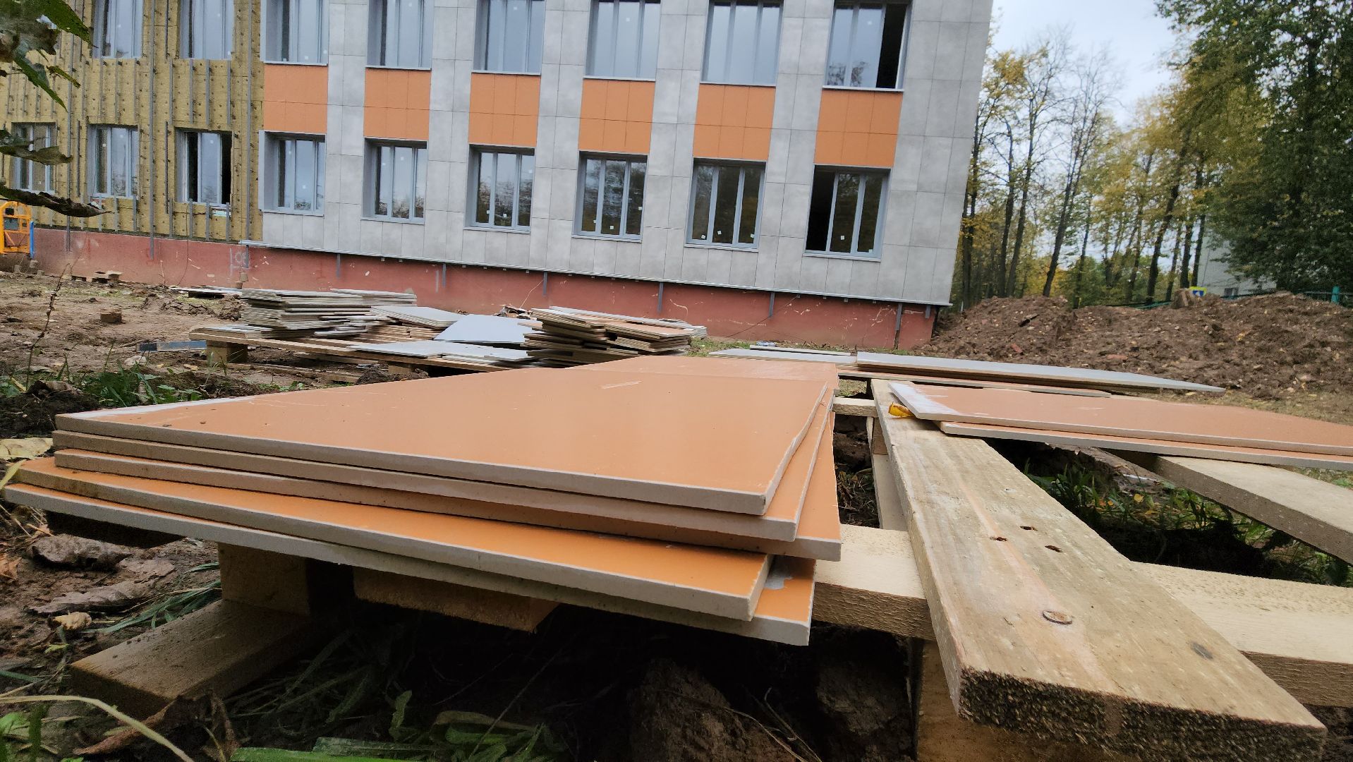 ремонт школы, Лобня, Фасад,