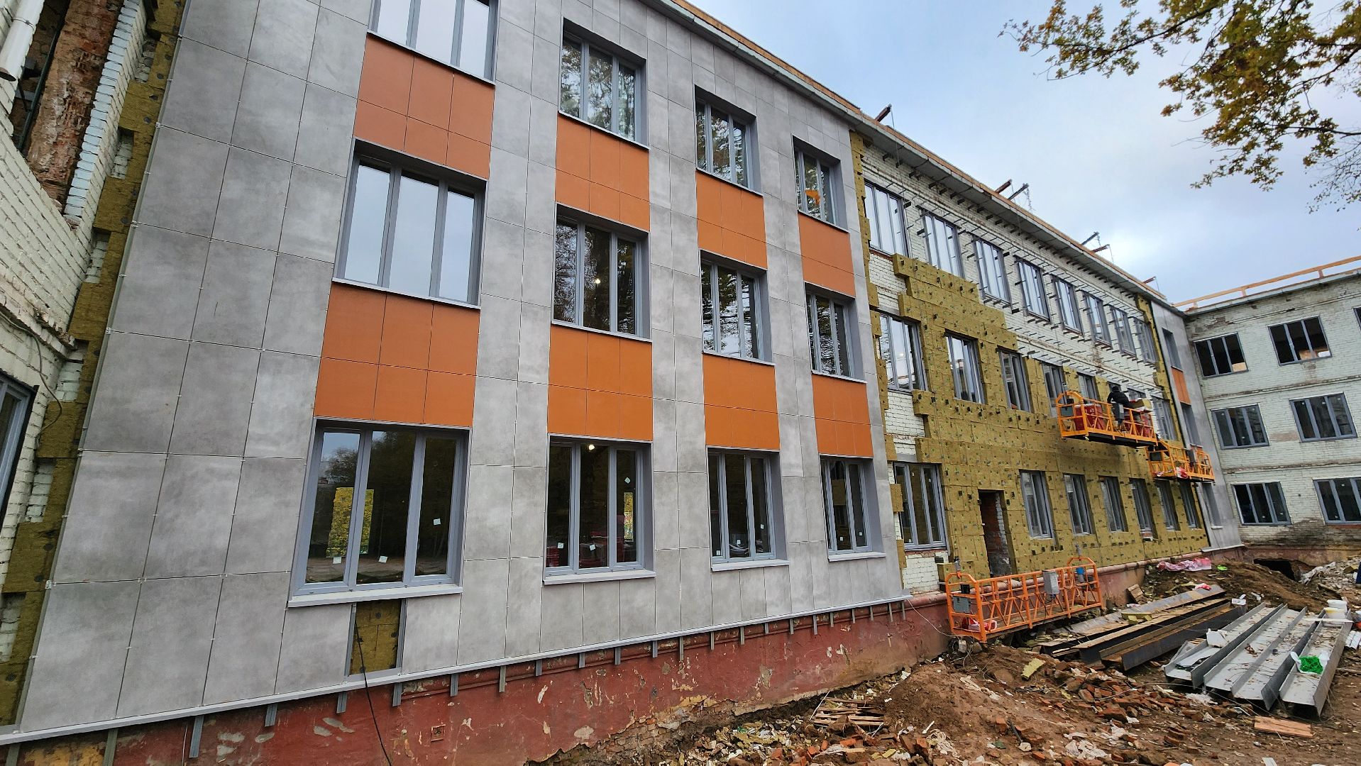ремонт школы, Лобня, Фасад,