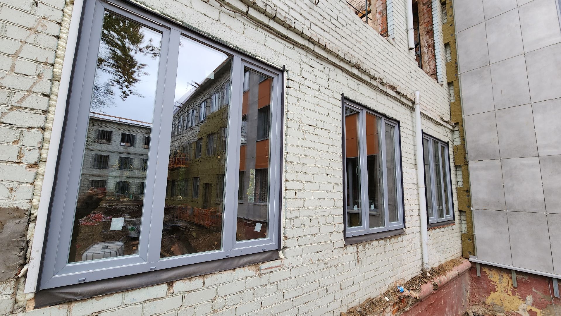 ремонт школы, Лобня, Фасад,