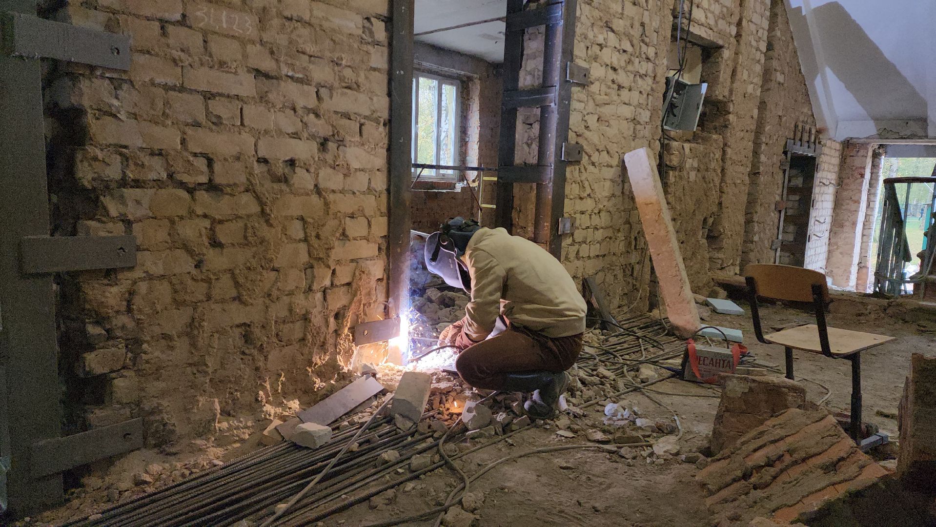 Ремонт школы, Лобня,Штукатурные работы,