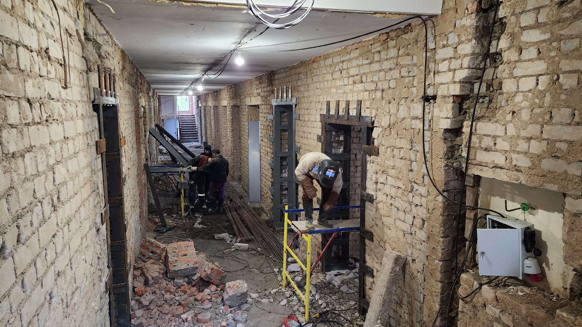 Ремонт школы, Лобня,Штукатурные работы,