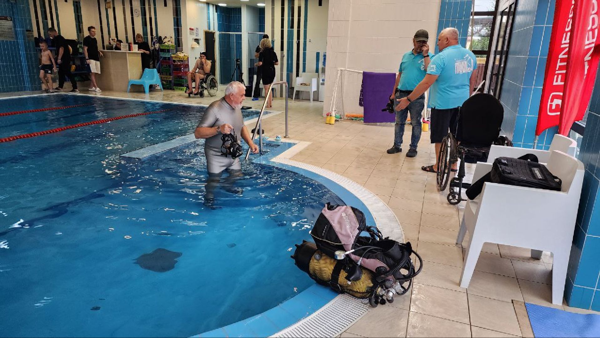 фильм, съемки фильма, инвалиды, дайвинг, спорт,