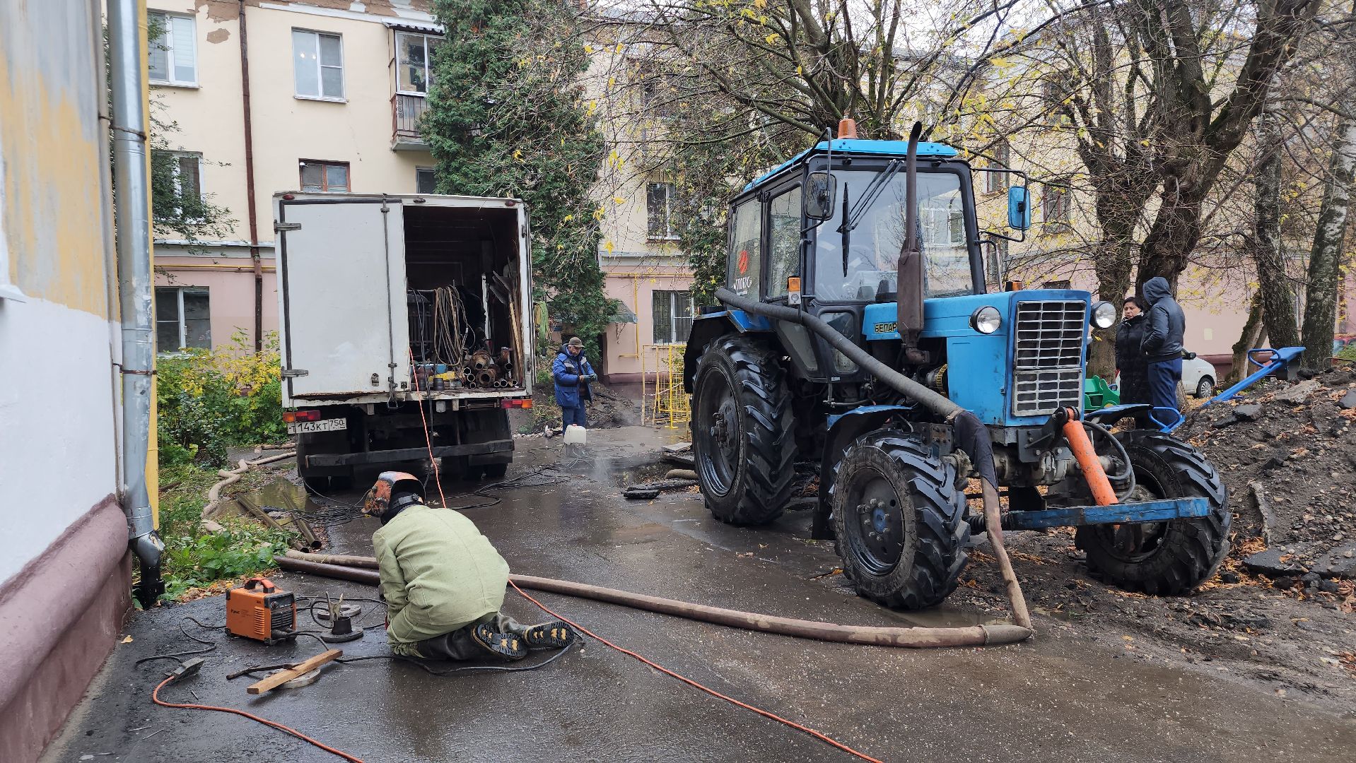 авария, теплотрасса, авария на теплотрассе, Электросталь, городской округ Электросталь,