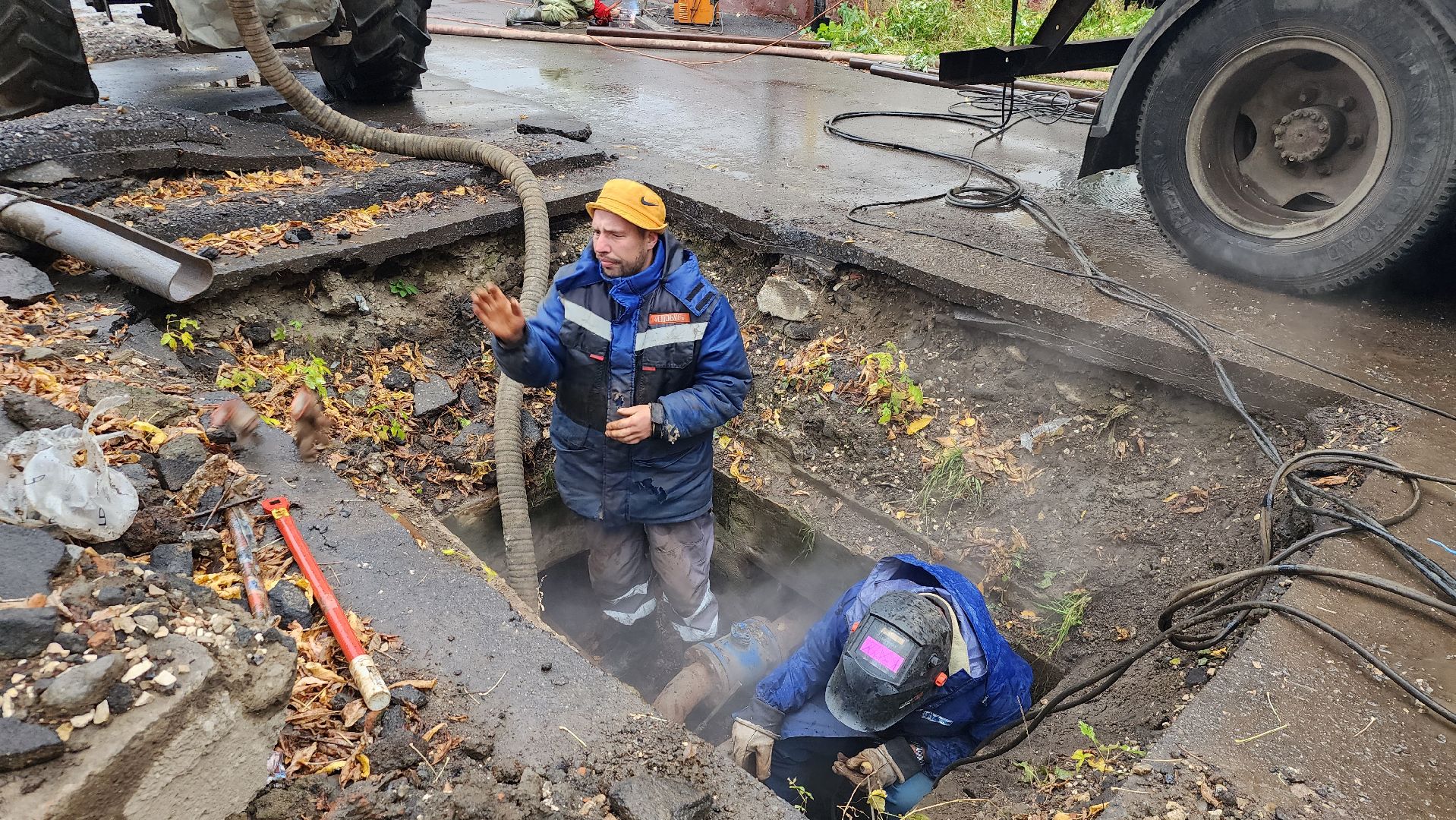 авария, теплотрасса, авария на теплотрассе, Электросталь, городской округ Электросталь,