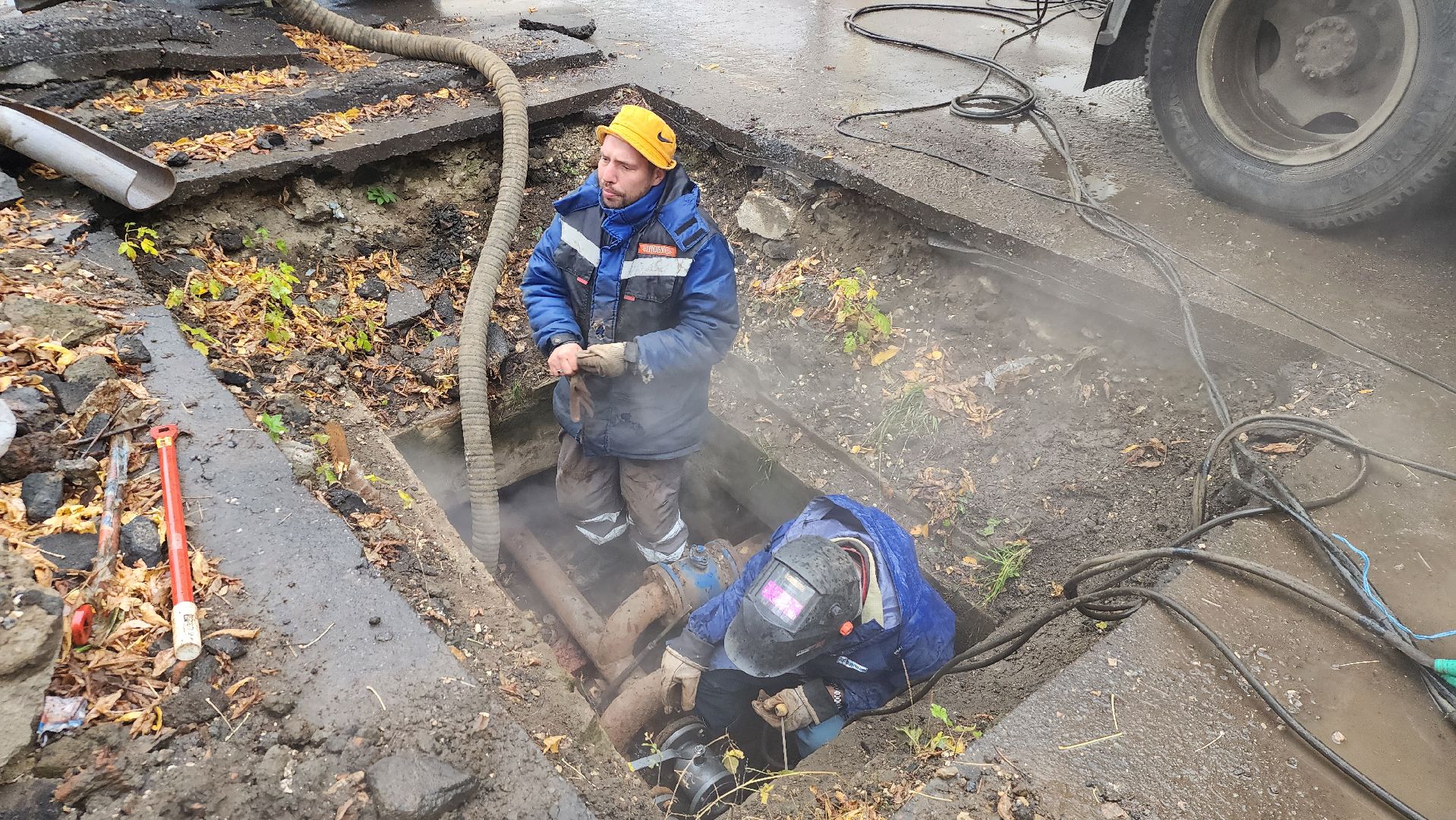 авария, теплотрасса, авария на теплотрассе, Электросталь, городской округ Электросталь,