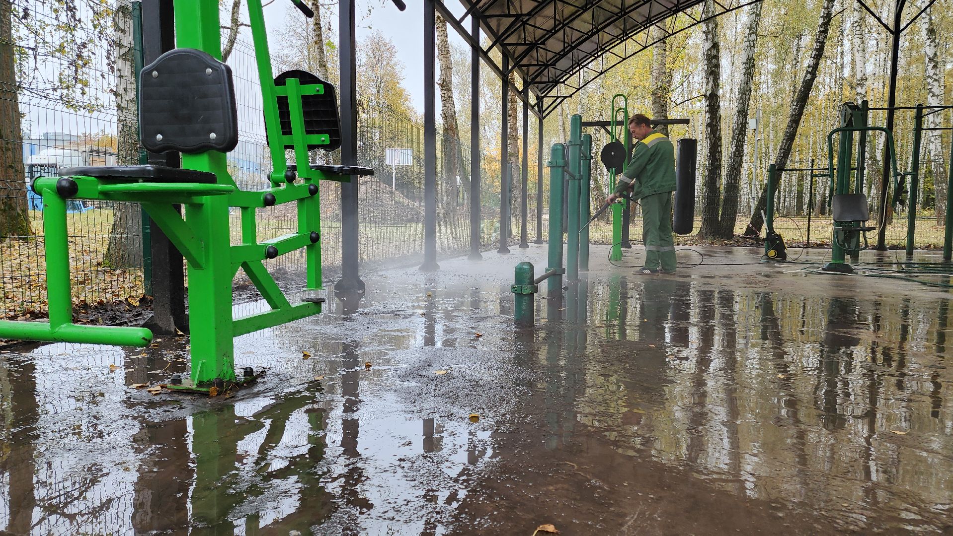 кашира, городской парк, ремонт, спортивная площадка,