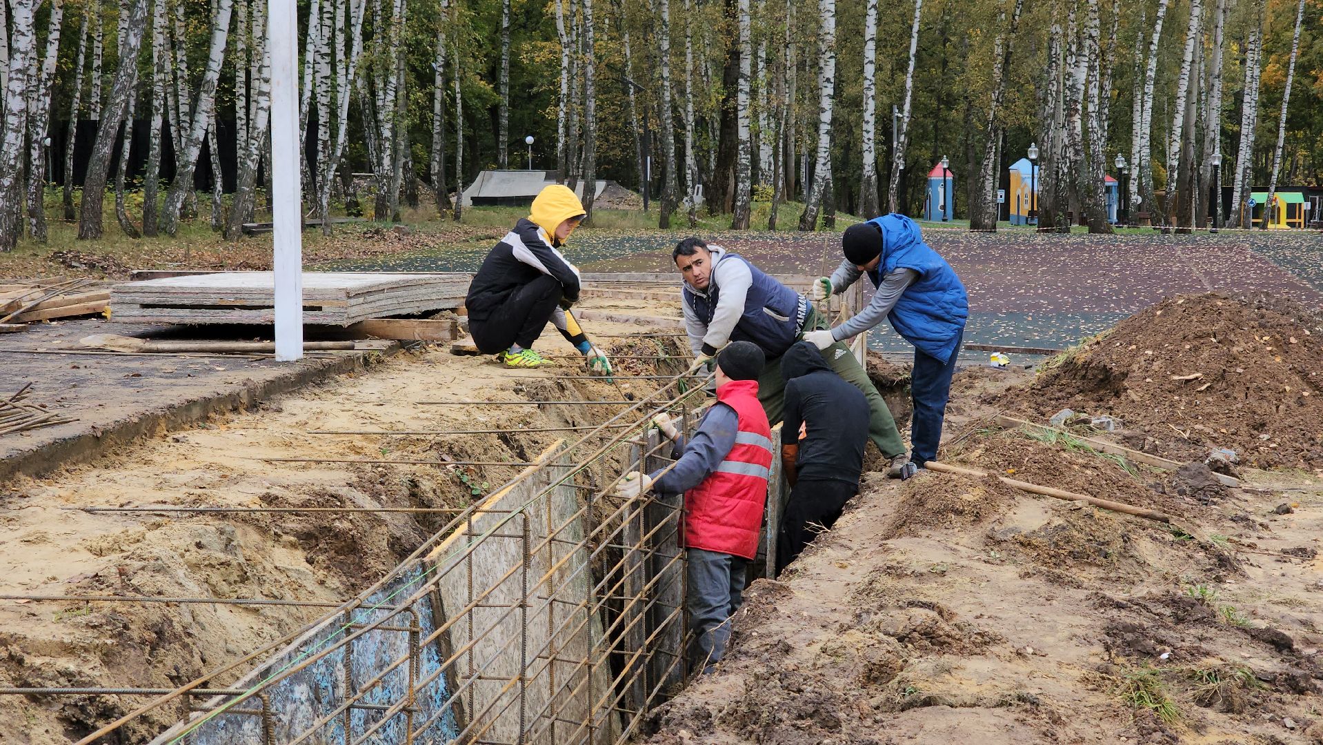 кашира, городской парк, ремонт, спортивная площадка,