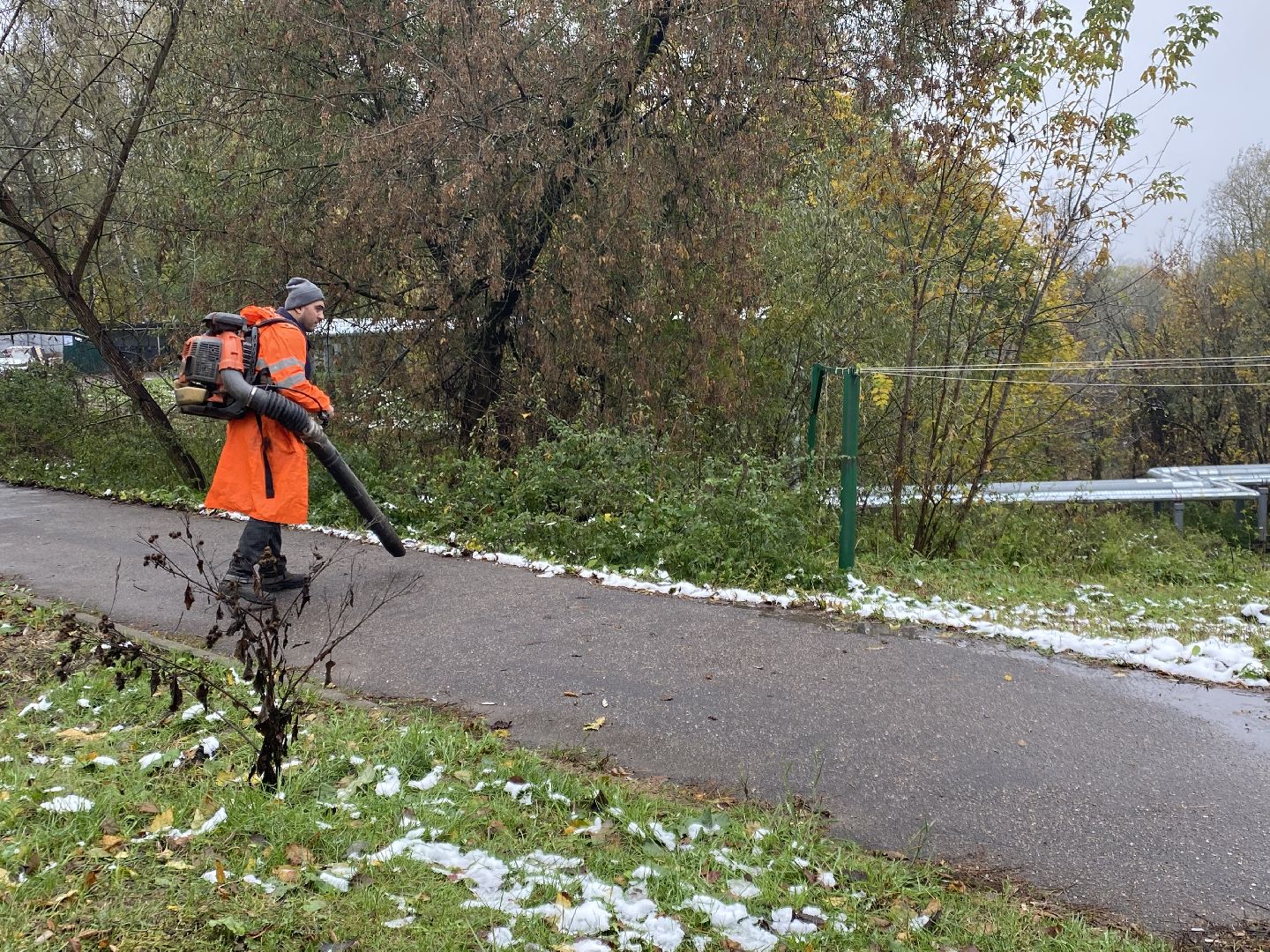 Осень, Уборка листьев, Уборка дорог,
