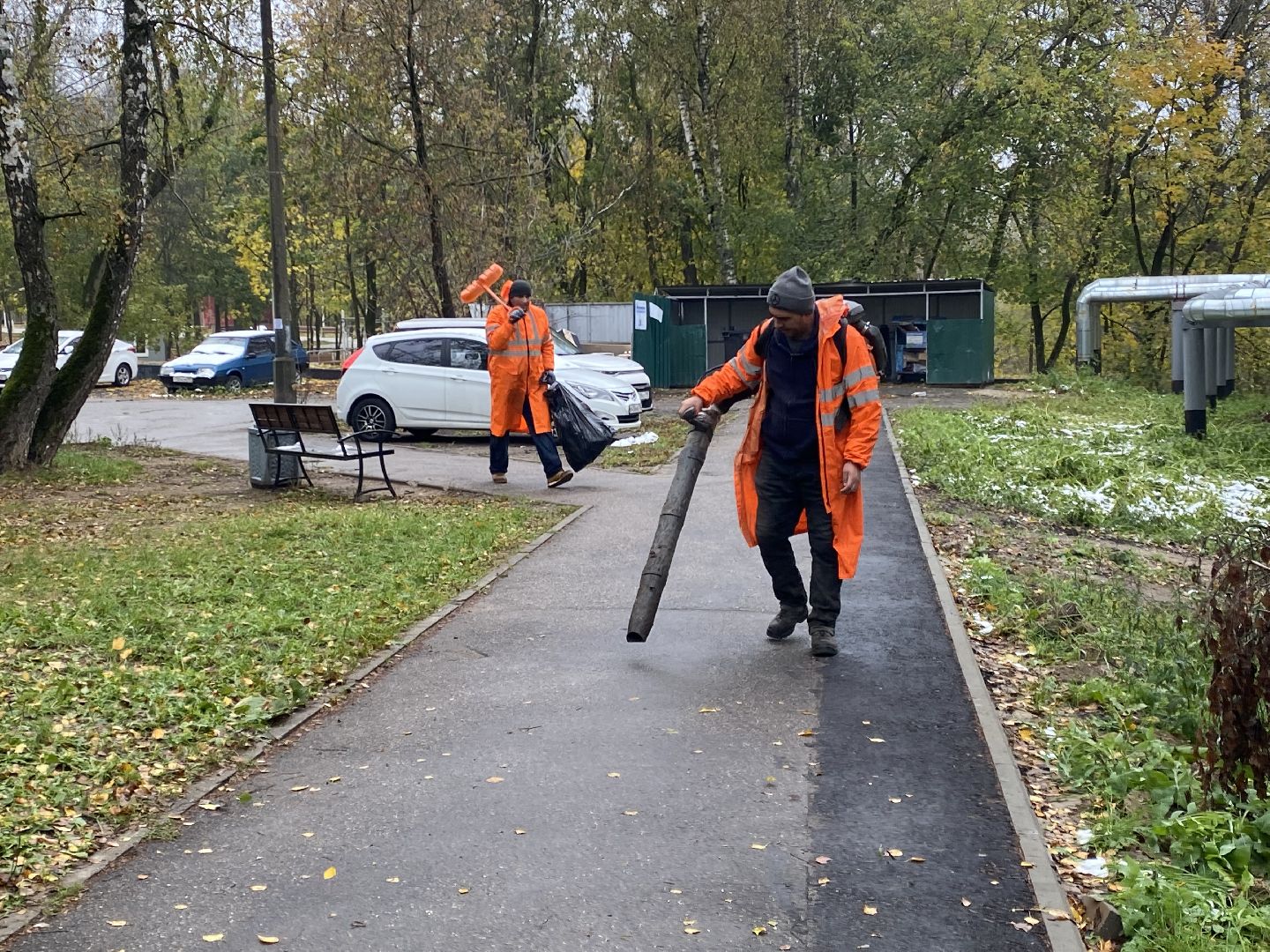 Осень, Уборка листьев, Уборка дорог,