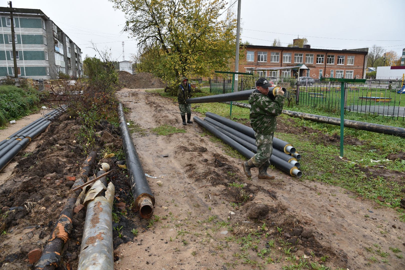 лотошино, новолотошино, жкх, коммунальная инфраструктура, теплотрасса, трубы, замена теплотрассы, замена труб,