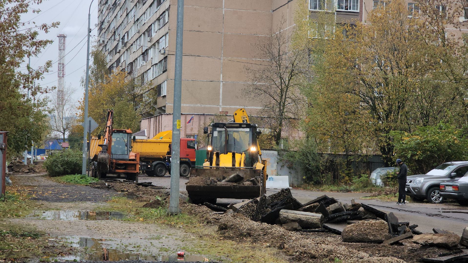 ремонт автомобильных дорог, бордюрный камень, лобня,