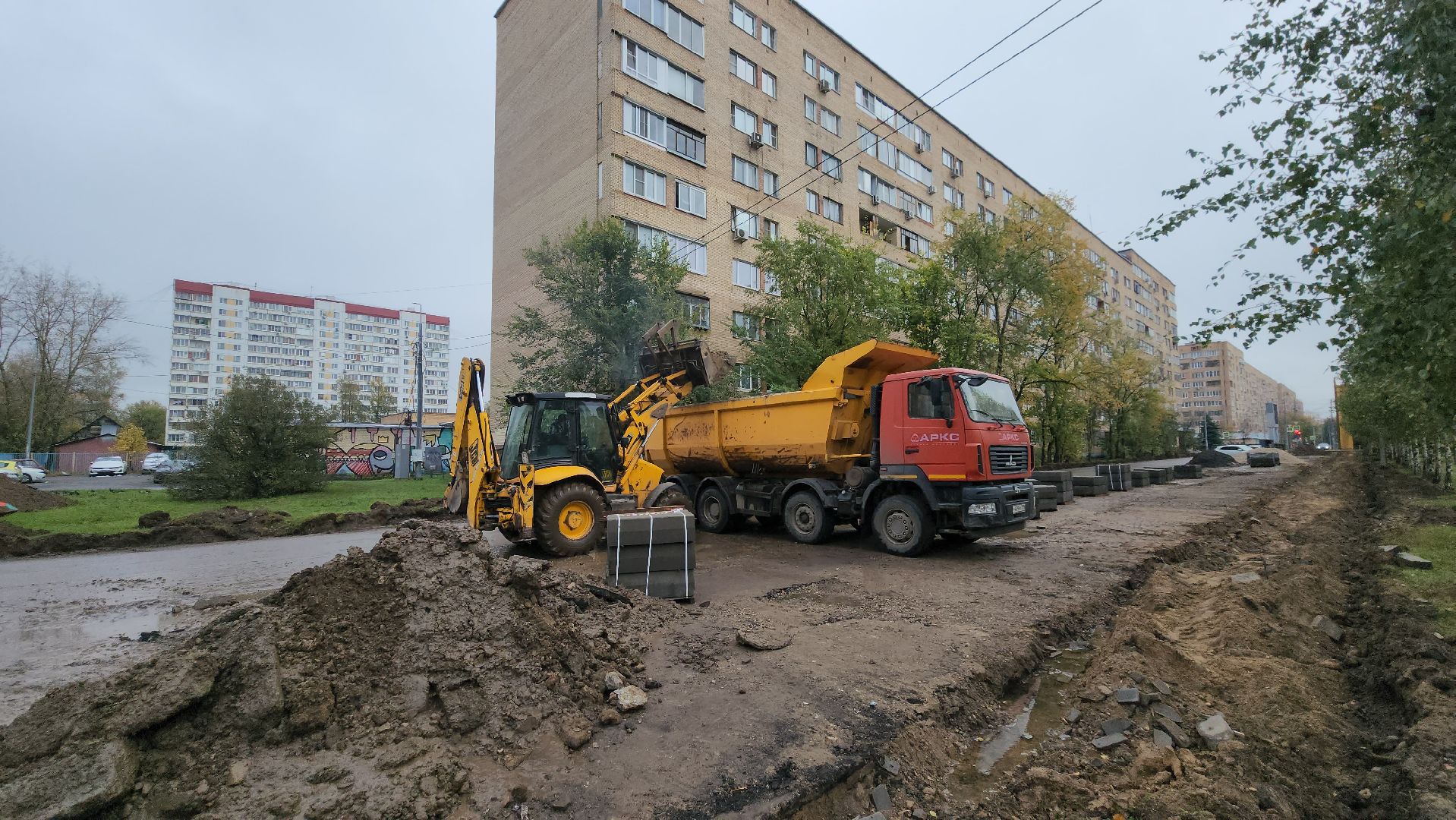 ремонт автомобильных дорог, бордюрный камень, лобня,