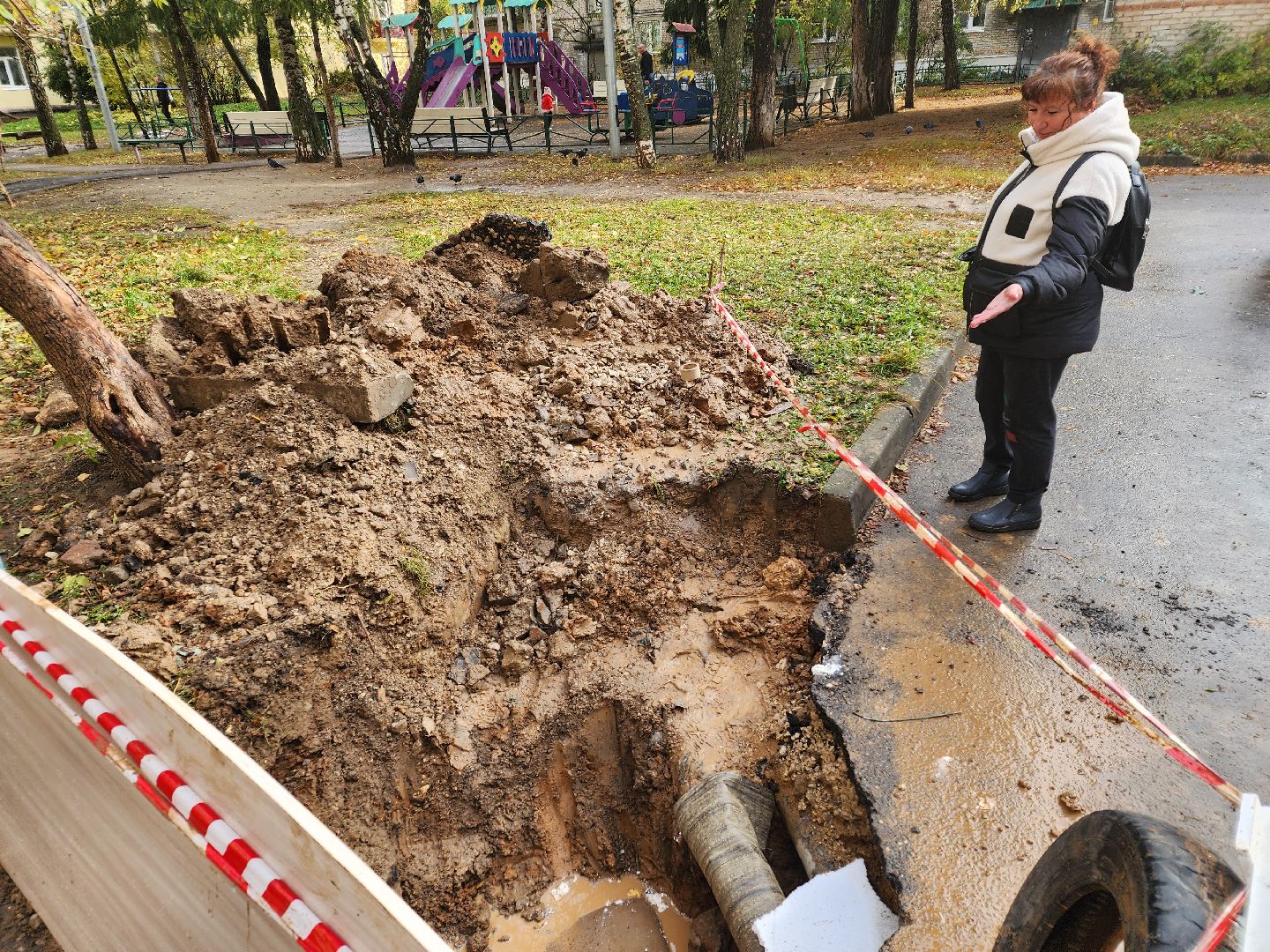 Чехов, ремонт теплосети, устранение аварии, теплоснабжение, пуск отопления, улица Лопасненская, МП ЖКХ Чеховского района,