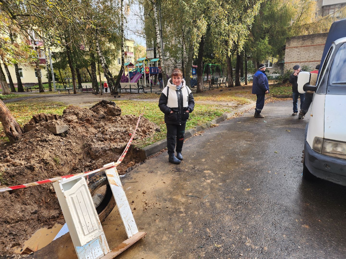 Чехов, ремонт теплосети, устранение аварии, теплоснабжение, пуск отопления, улица Лопасненская, МП ЖКХ Чеховского района,