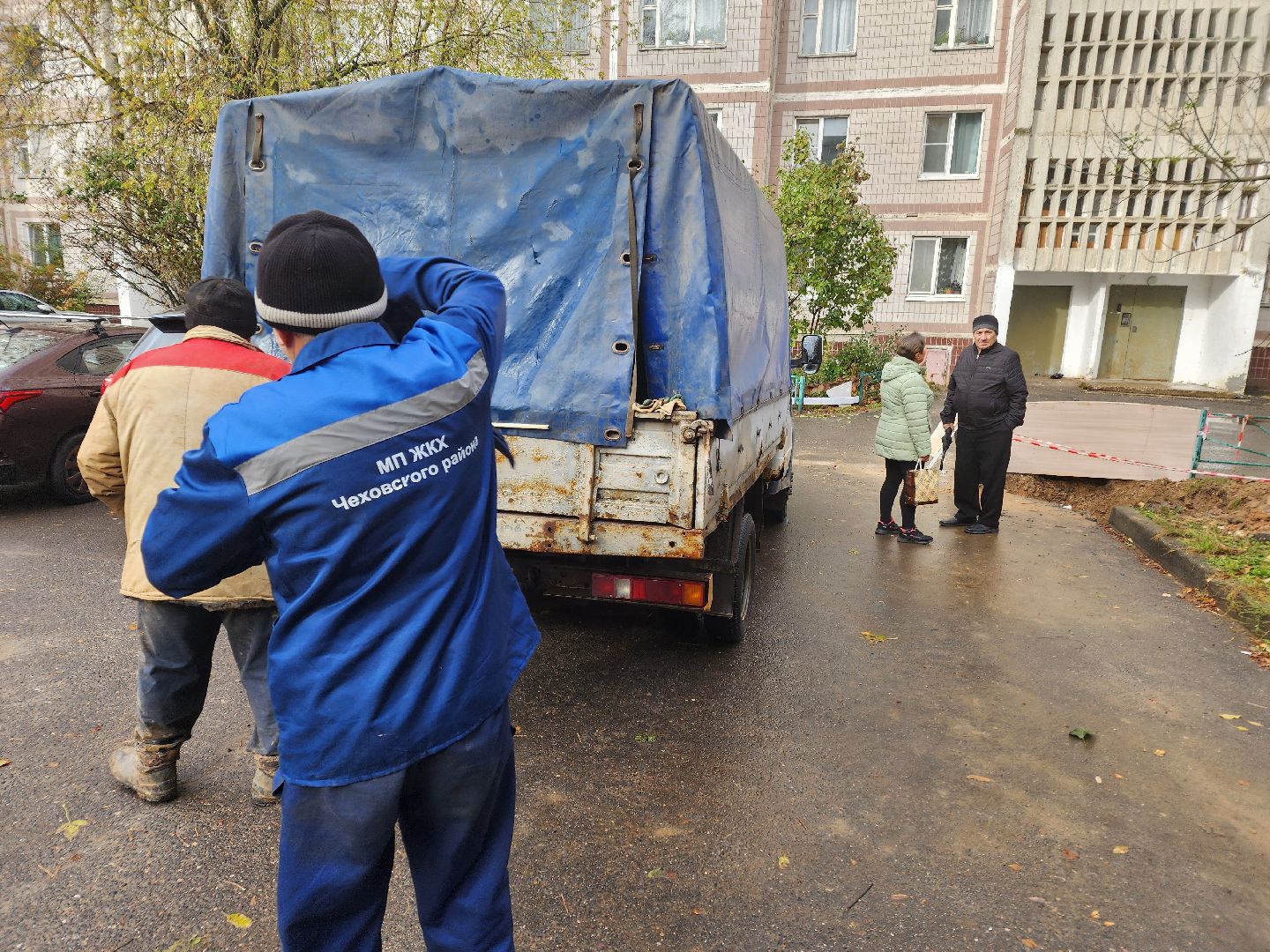 Чехов, ремонт теплосети, устранение аварии, теплоснабжение, пуск отопления, улица Лопасненская, МП ЖКХ Чеховского района,