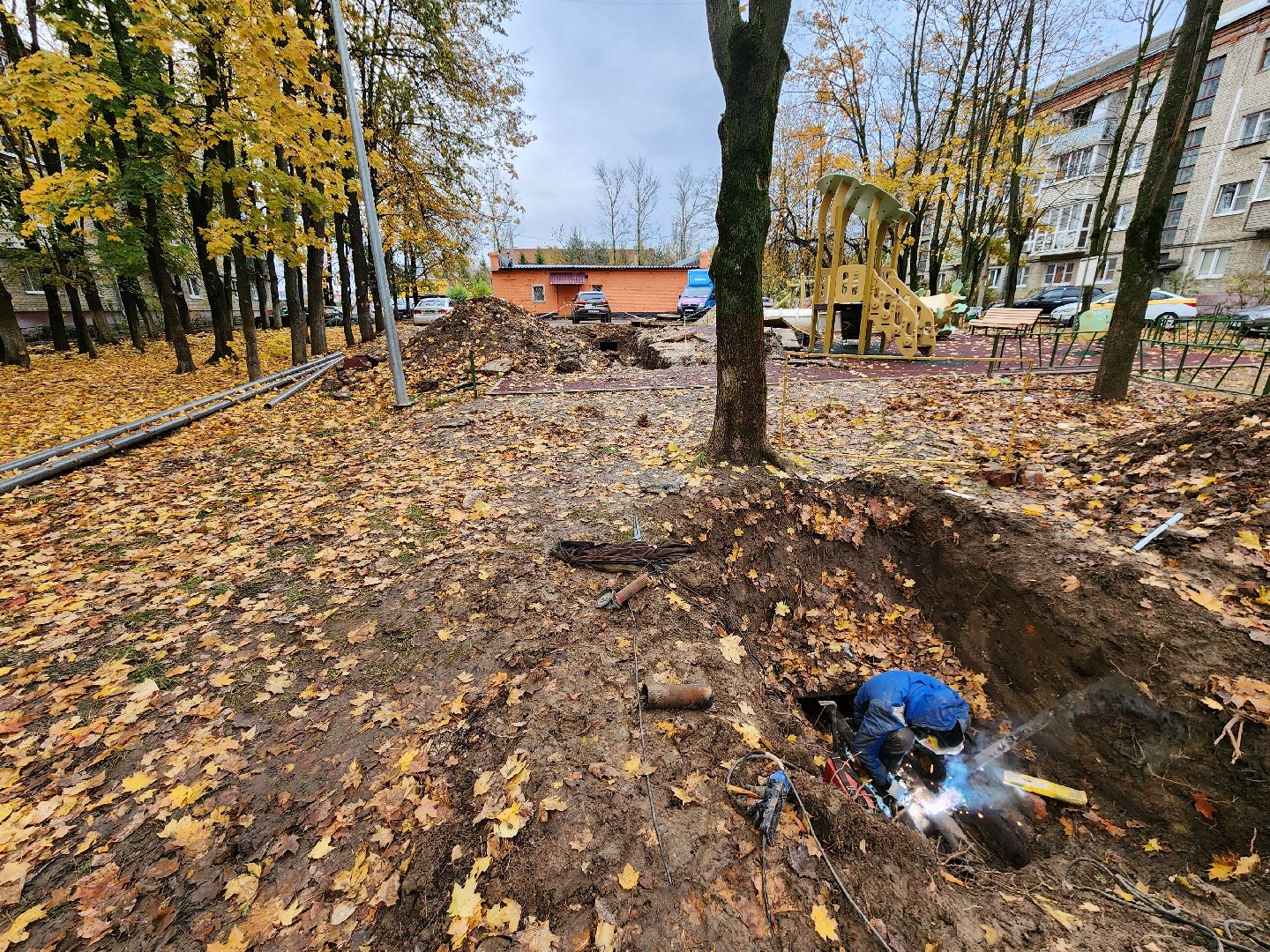 Чехов, улица Чехова, ремонт тепловых сетей, устранение аварии, теплоснабжение, пуск отопления, глава округа михаил собакин,