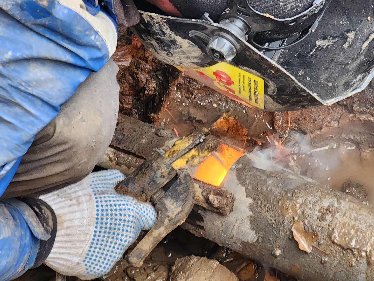 Чехов, улица Чехова, ремонт тепловых сетей, устранение аварии, теплоснабжение, пуск отопления, глава округа михаил собакин,