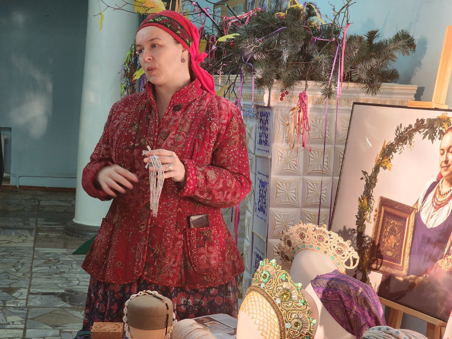 долгопрудный, русский народный костюм, кокошник, выставка,дк нефтяник,